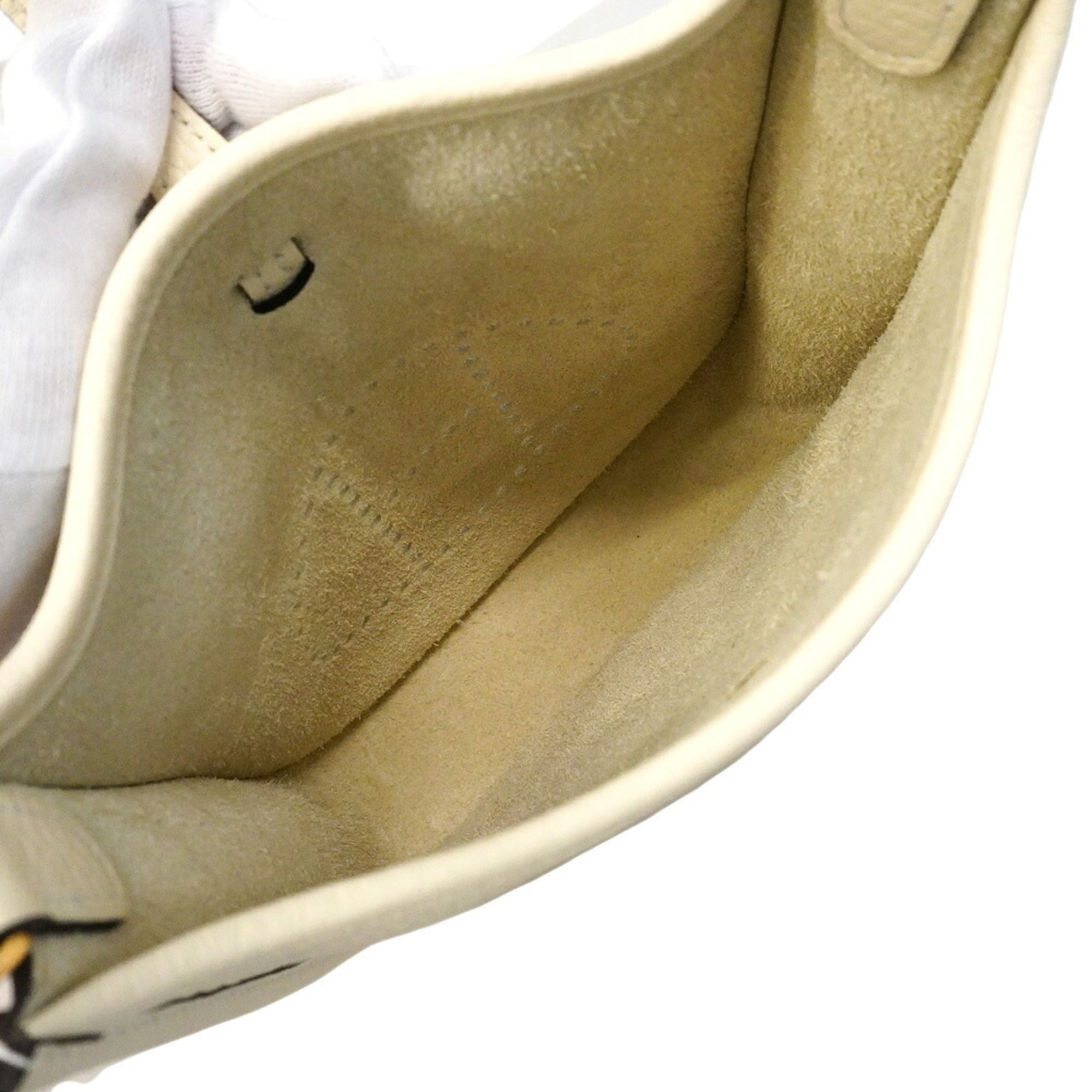 Hermes Cream Taurillon Clemence Leather Shoulder Bag (Pre-Owned)