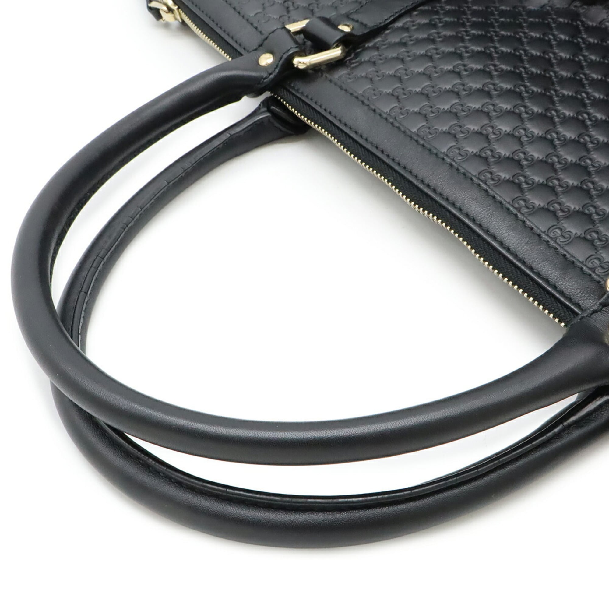 Gucci Black Micro Gg Leather Shoulder Bag Tote Bag (Pre-Owned)