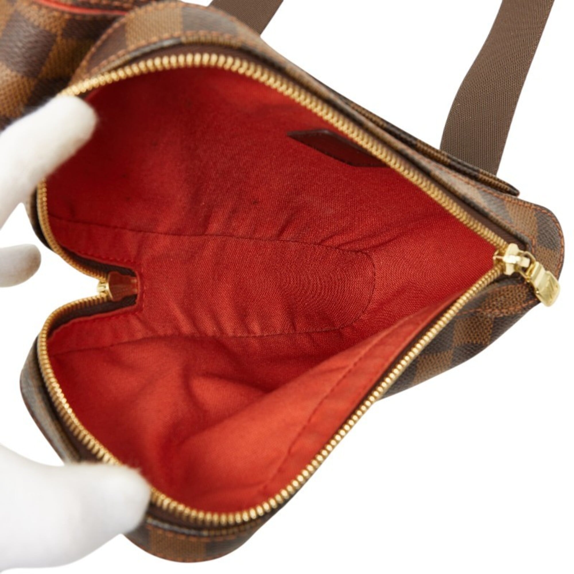 Louis Vuitton Brown Leather Pvc Shoulder Bag Sling Bag (Pre-Owned)