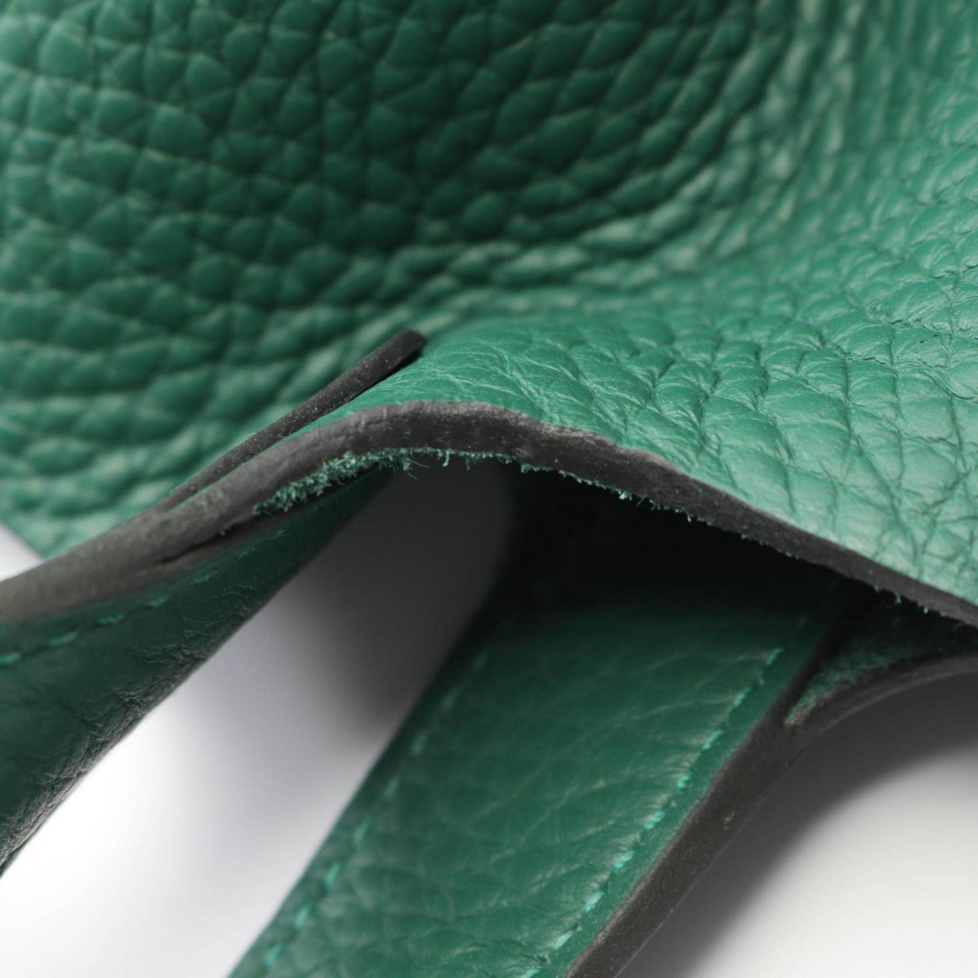 Hermes Green Taurillon Clemence Leather Leather Handbag (Pre-Owned)