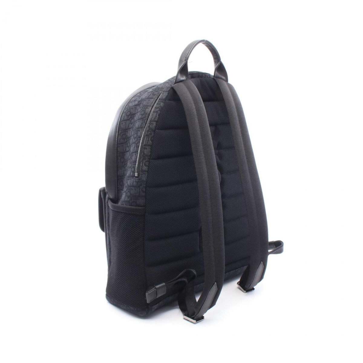 Christian Dior Black Gray Canvas Leather Backpack (Pre-Owned)