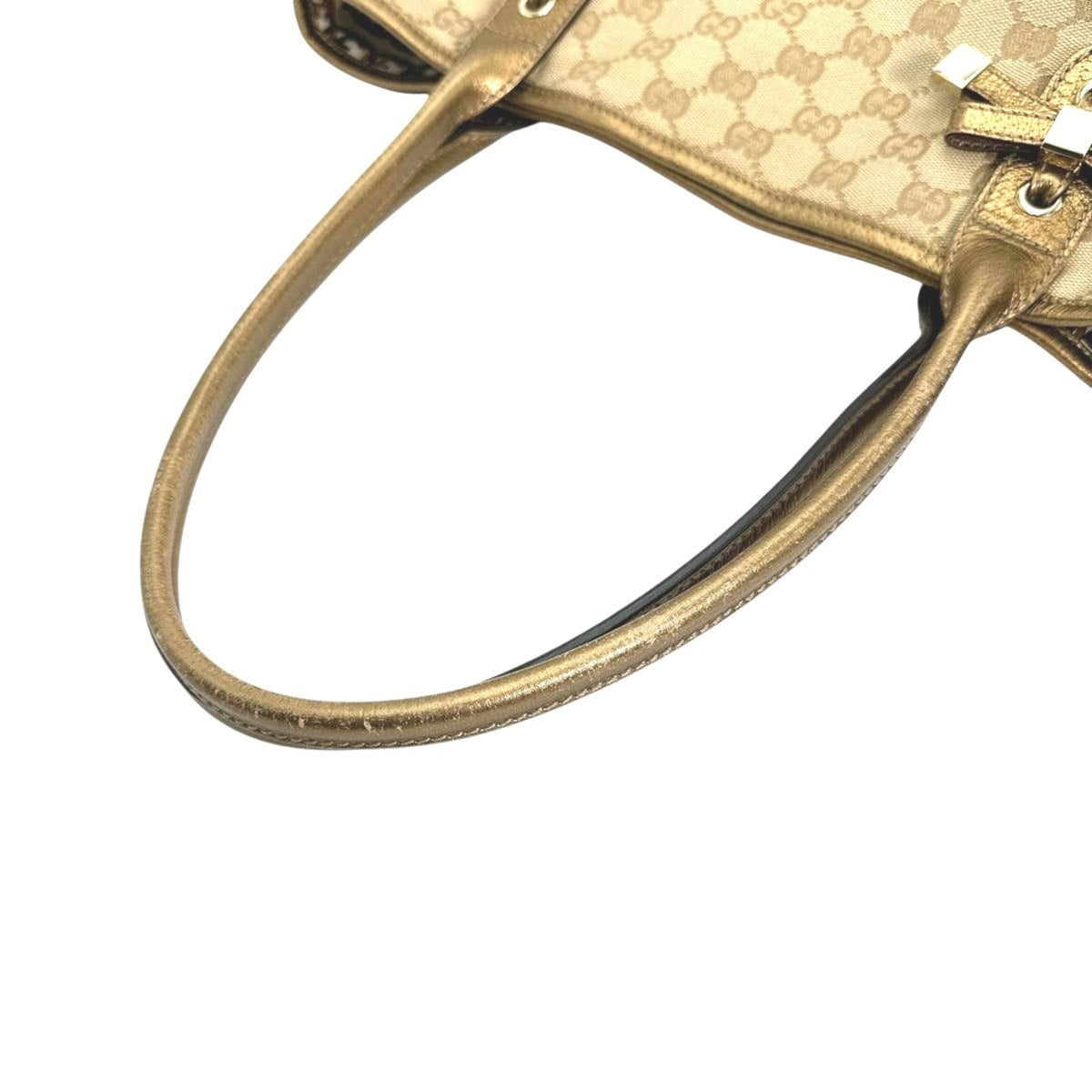 Gucci Beige Gg Canvas Handbag Tote Bag (Pre-Owned)
