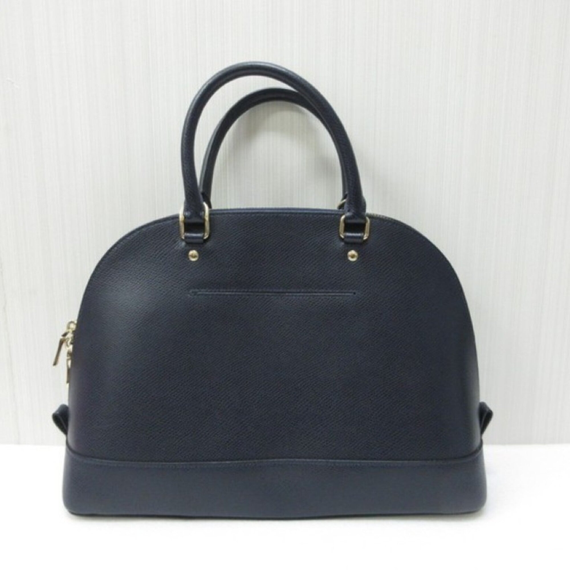Coach Navy Leather Handbag Shoulder Bag Tote Bag (Pre-Owned)