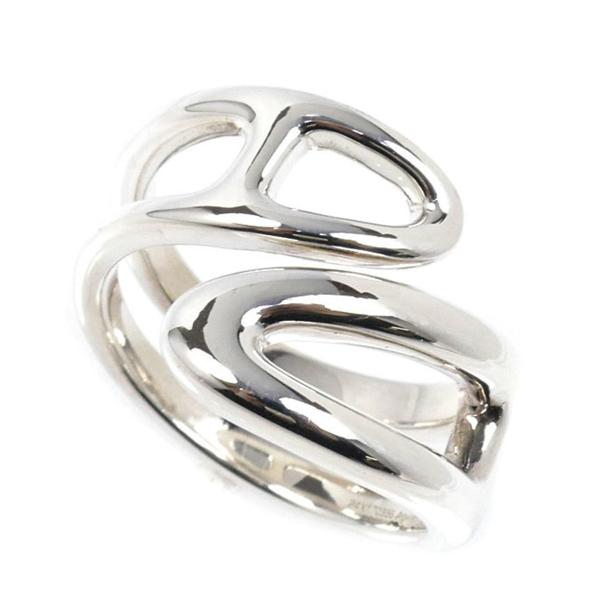 Hermes Silver 925 Band Ring (Pre-Owned)