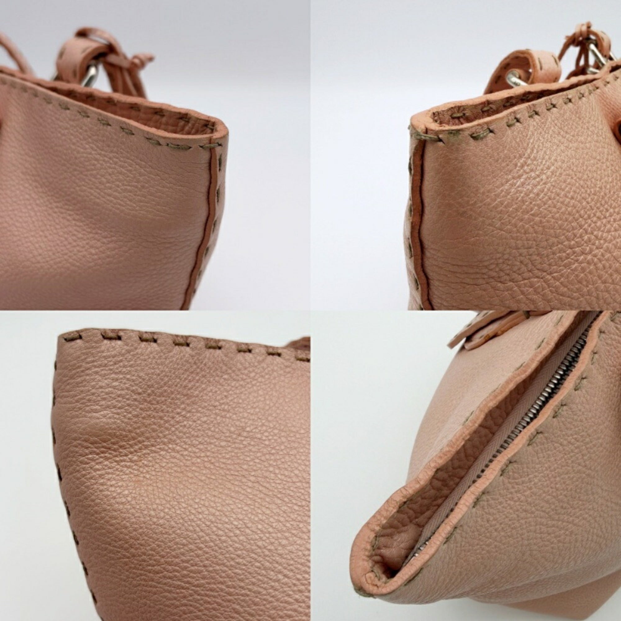 Fendi Pink Leather Tote Bag (Pre-Owned)