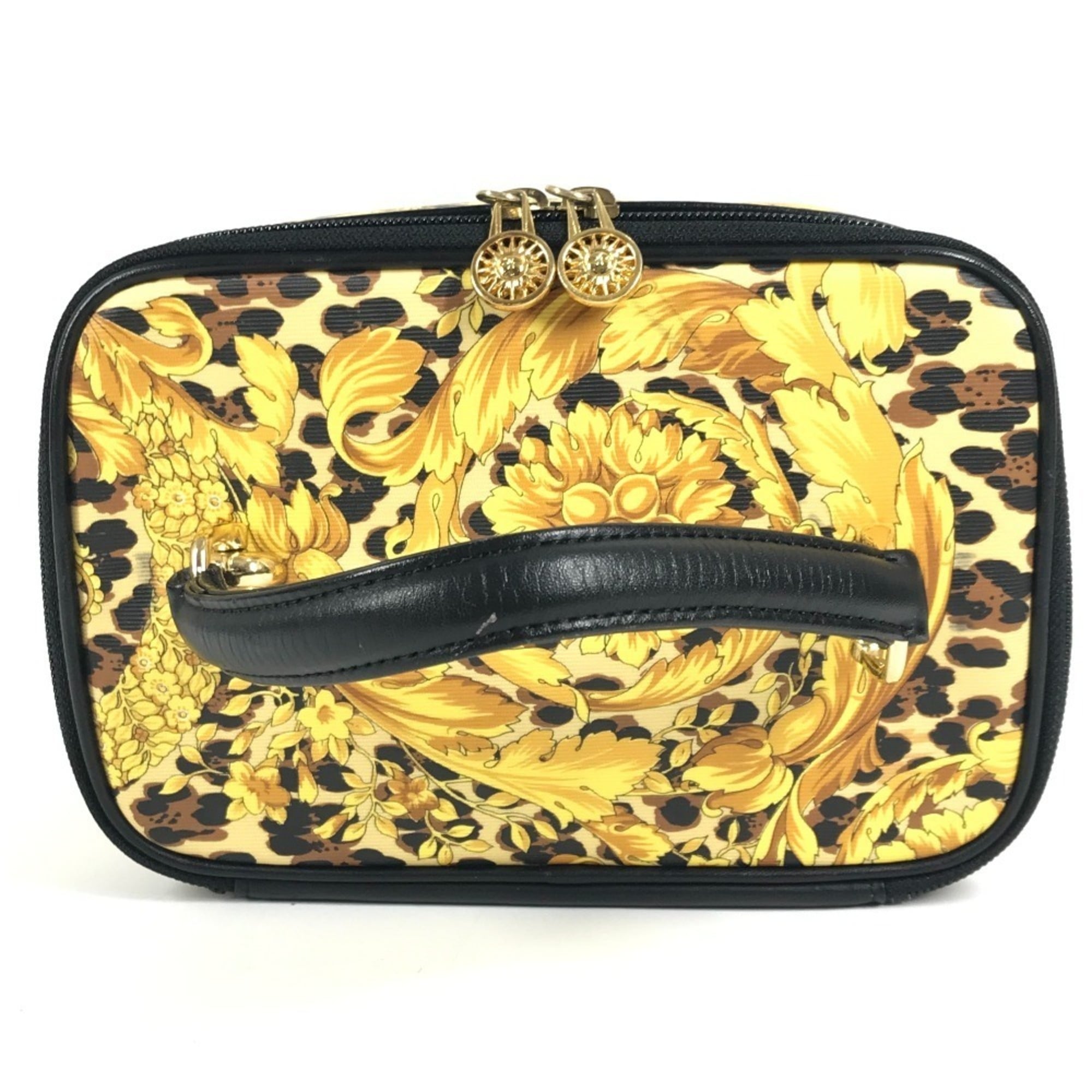 Versace Black Yellow Handbag Pouch (Pre-Owned)