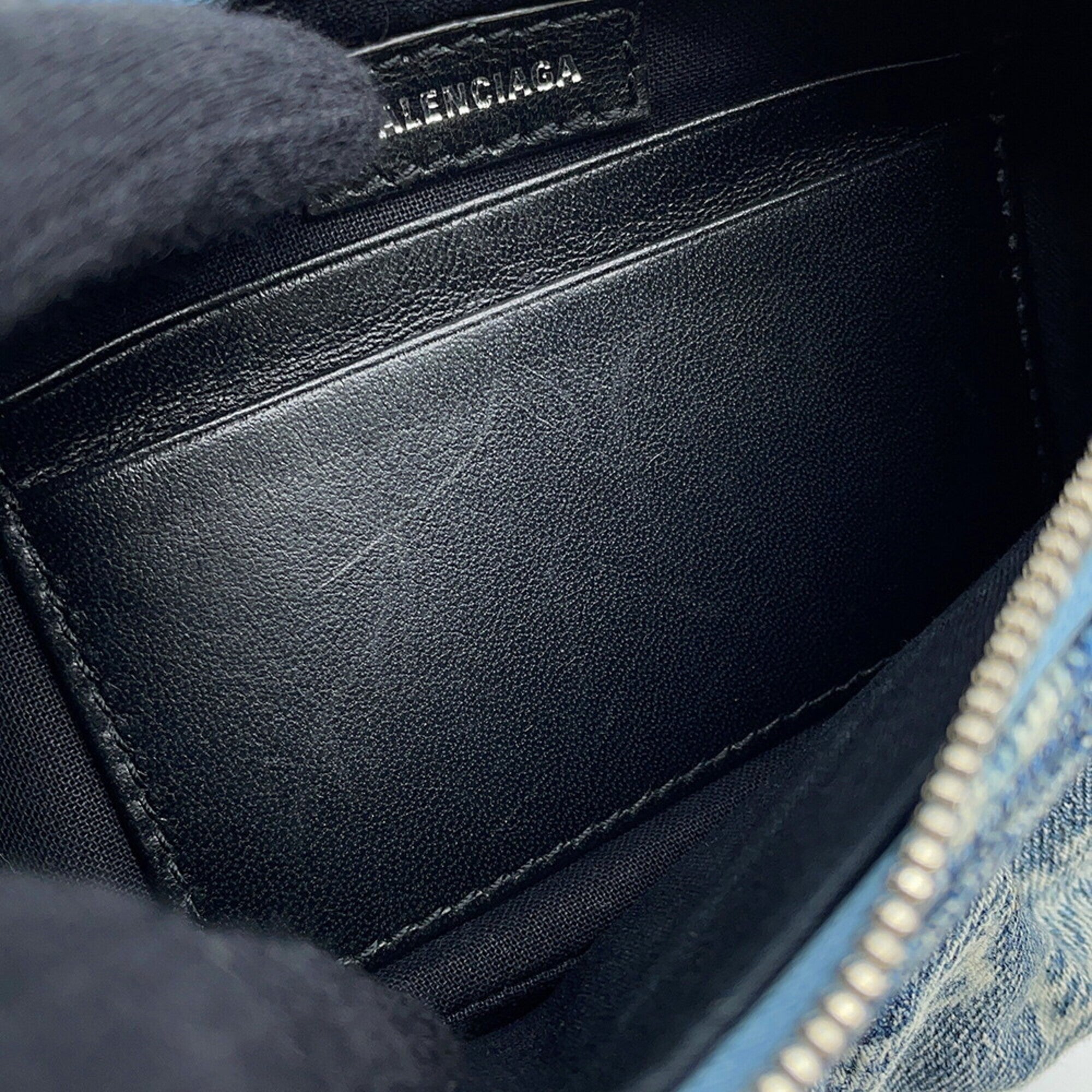 Balenciaga Blue White Denim Handbag Shoulder Bag (Pre-Owned)