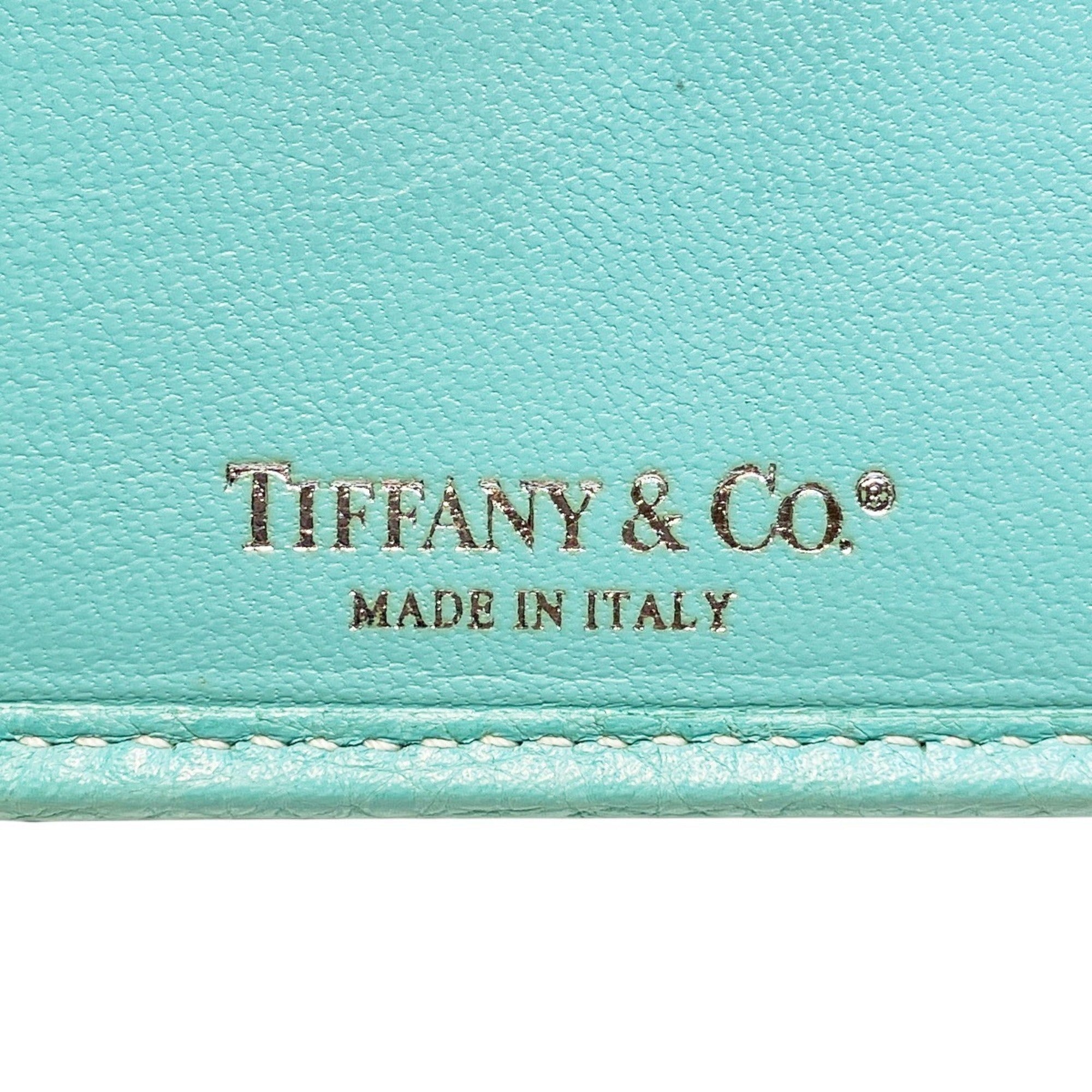 Tiffany Blue Emerald Green Leather Long Wallet (Bi-Fold) (Pre-Owned)