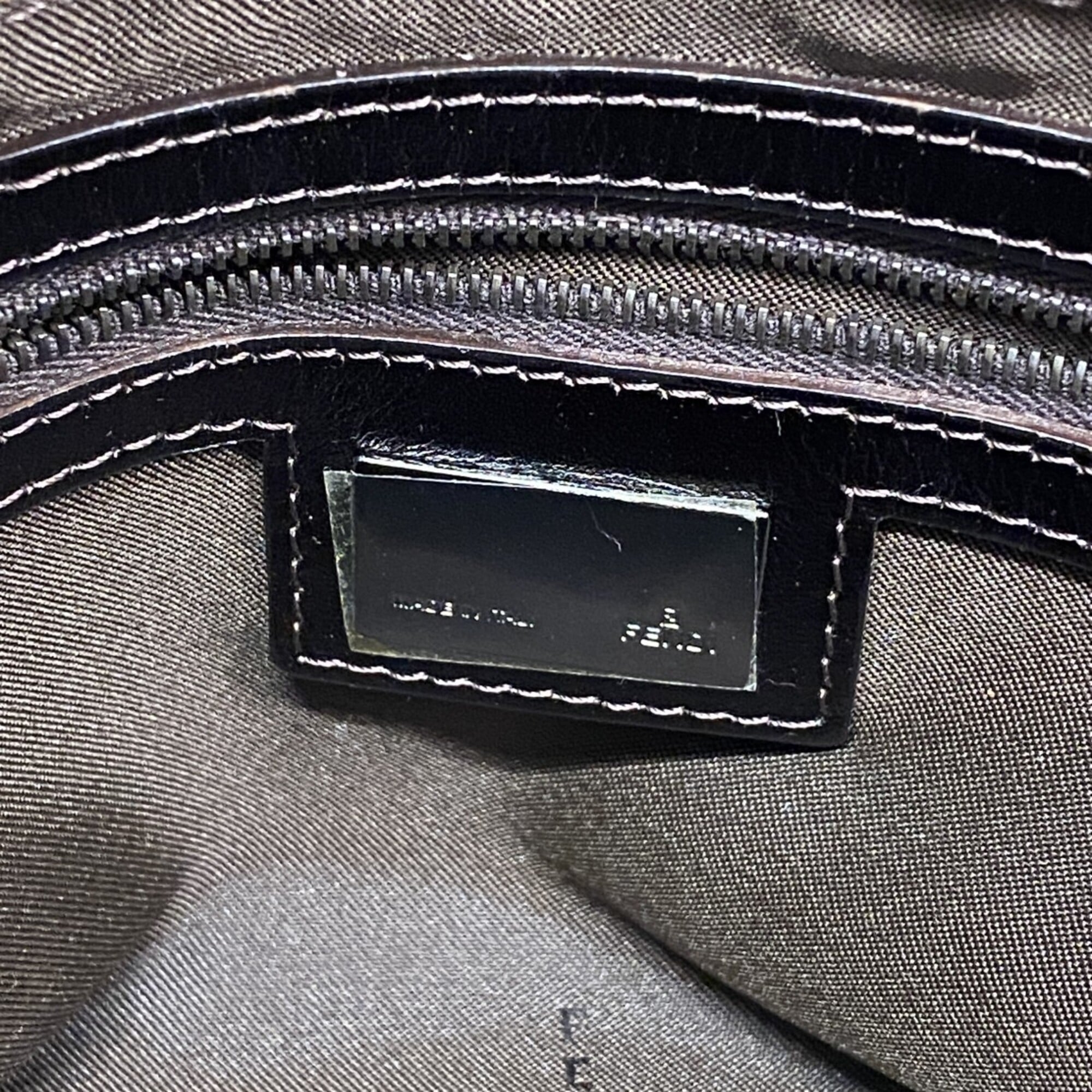 Fendi Brown Nylon Canvas Handbag (Pre-Owned)