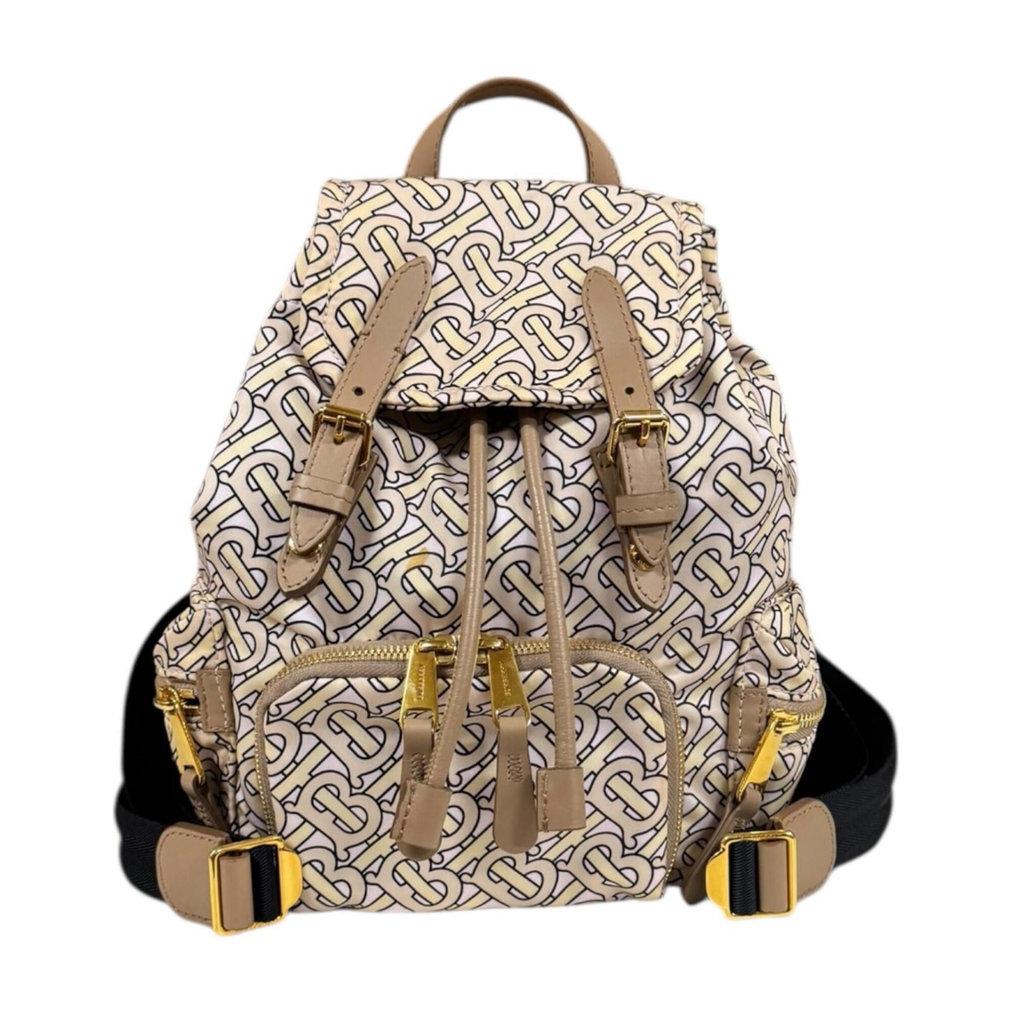 Burberry Beige Pink Nylon Backpack (Pre-Owned)