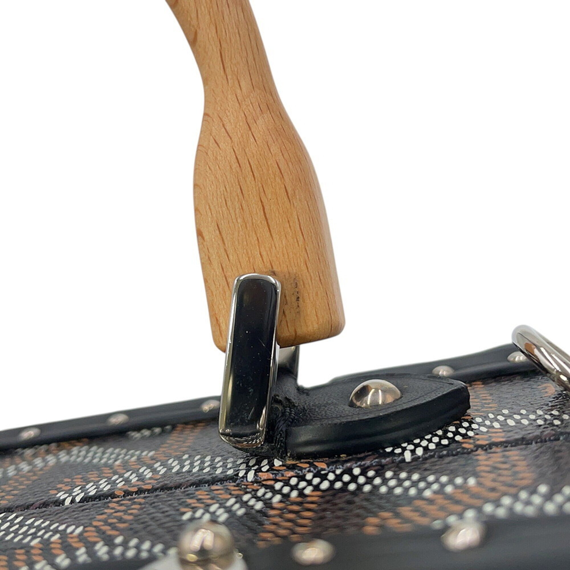 Goyard Black Pvc Leather Wood Handbag (Pre-Owned)