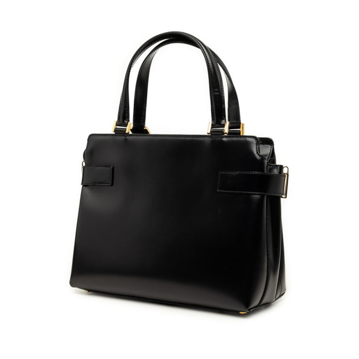 Salvatore Ferragamo Black Leather Handbag Shoulder Bag (Pre-Owned)