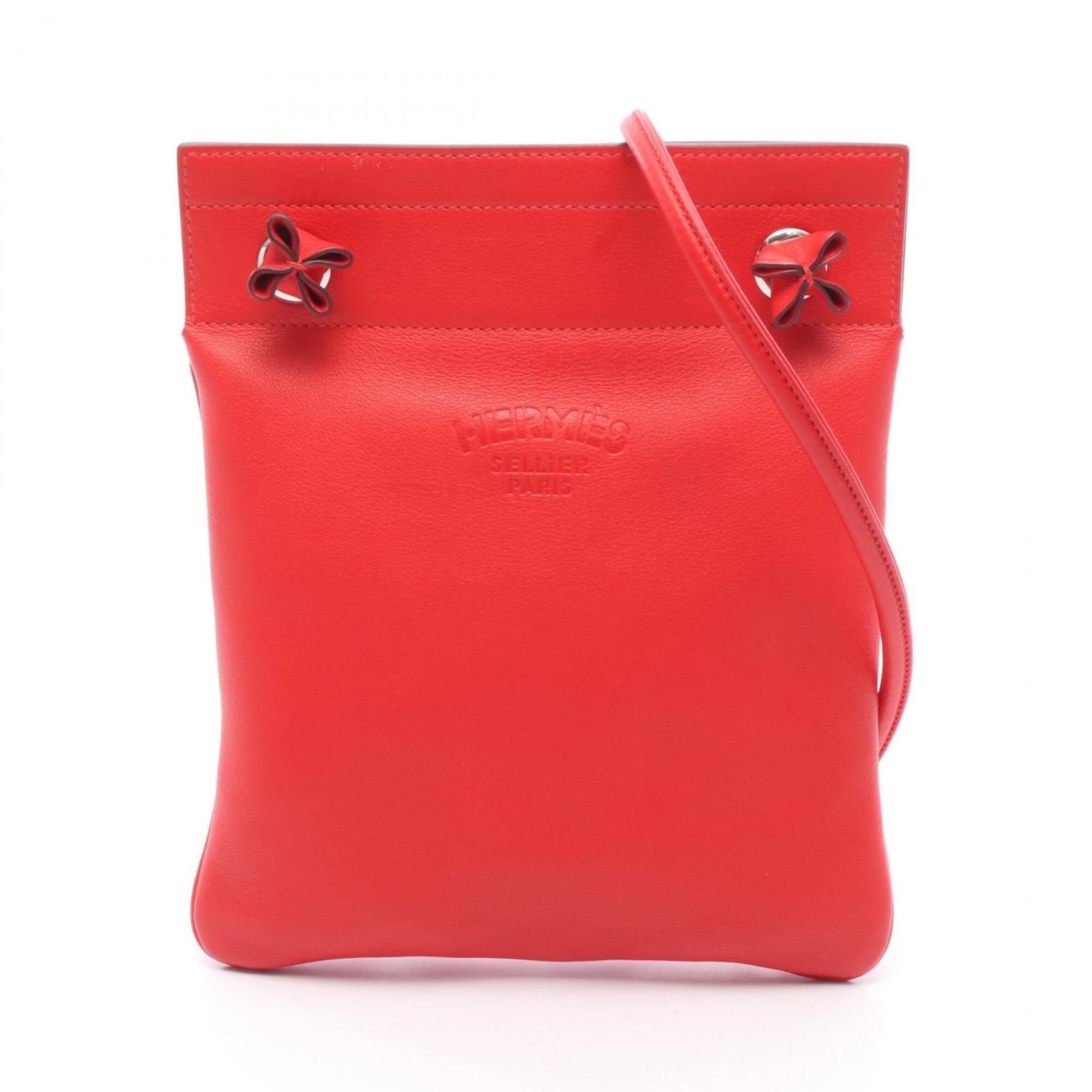 Hermes Red Color Swift Leather Leather Handbag Shoulder Bag (Pre-Owned)