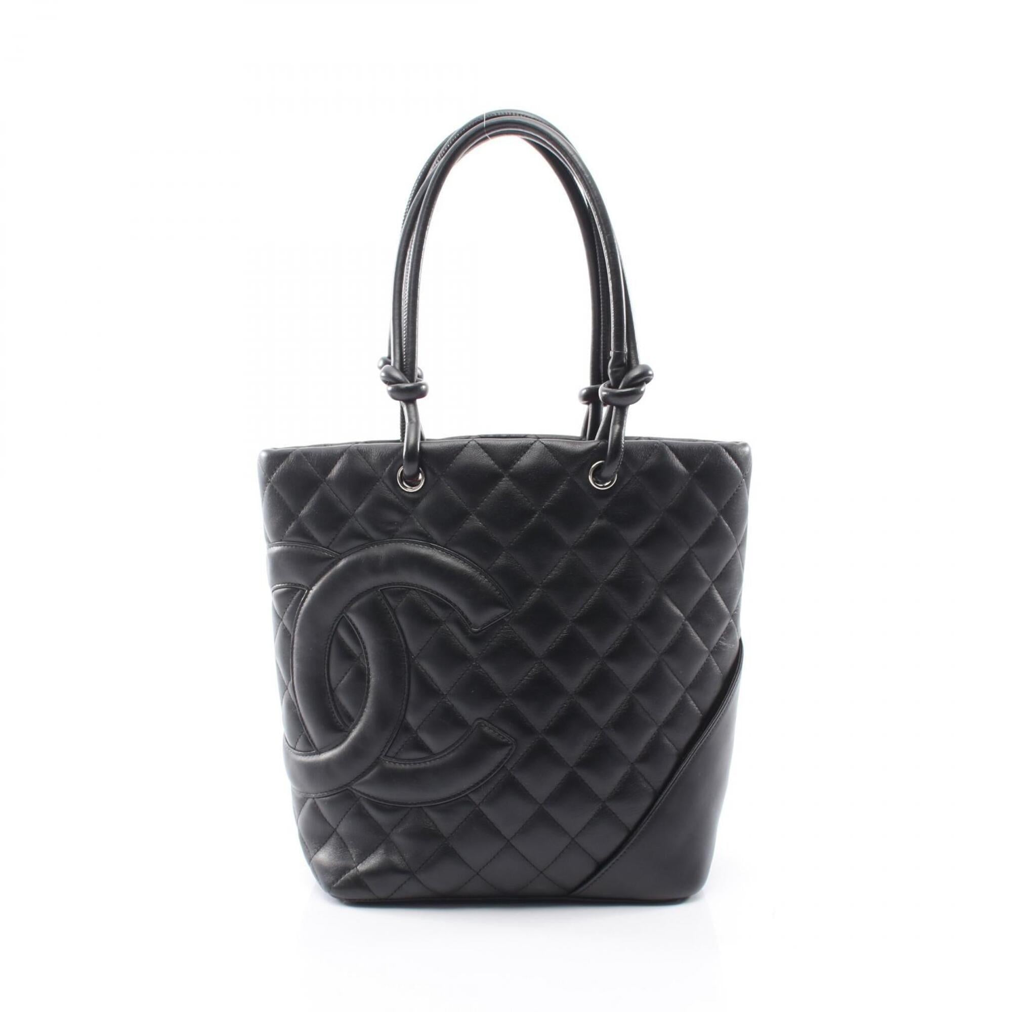 Chanel Black Leather Handbag Tote Bag (Pre-Owned)