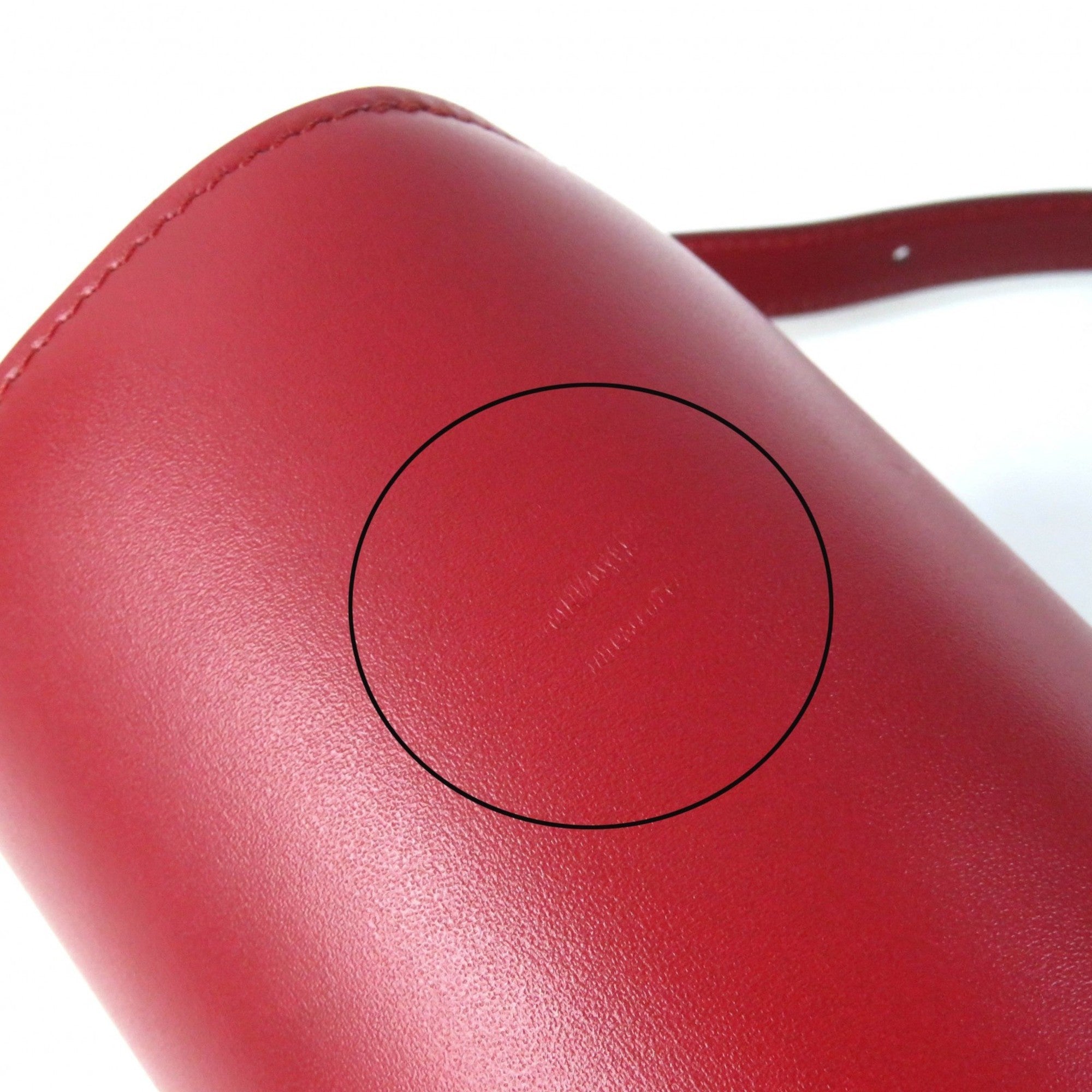 Celine Red Color Leather Shoulder Bag (Pre-Owned)