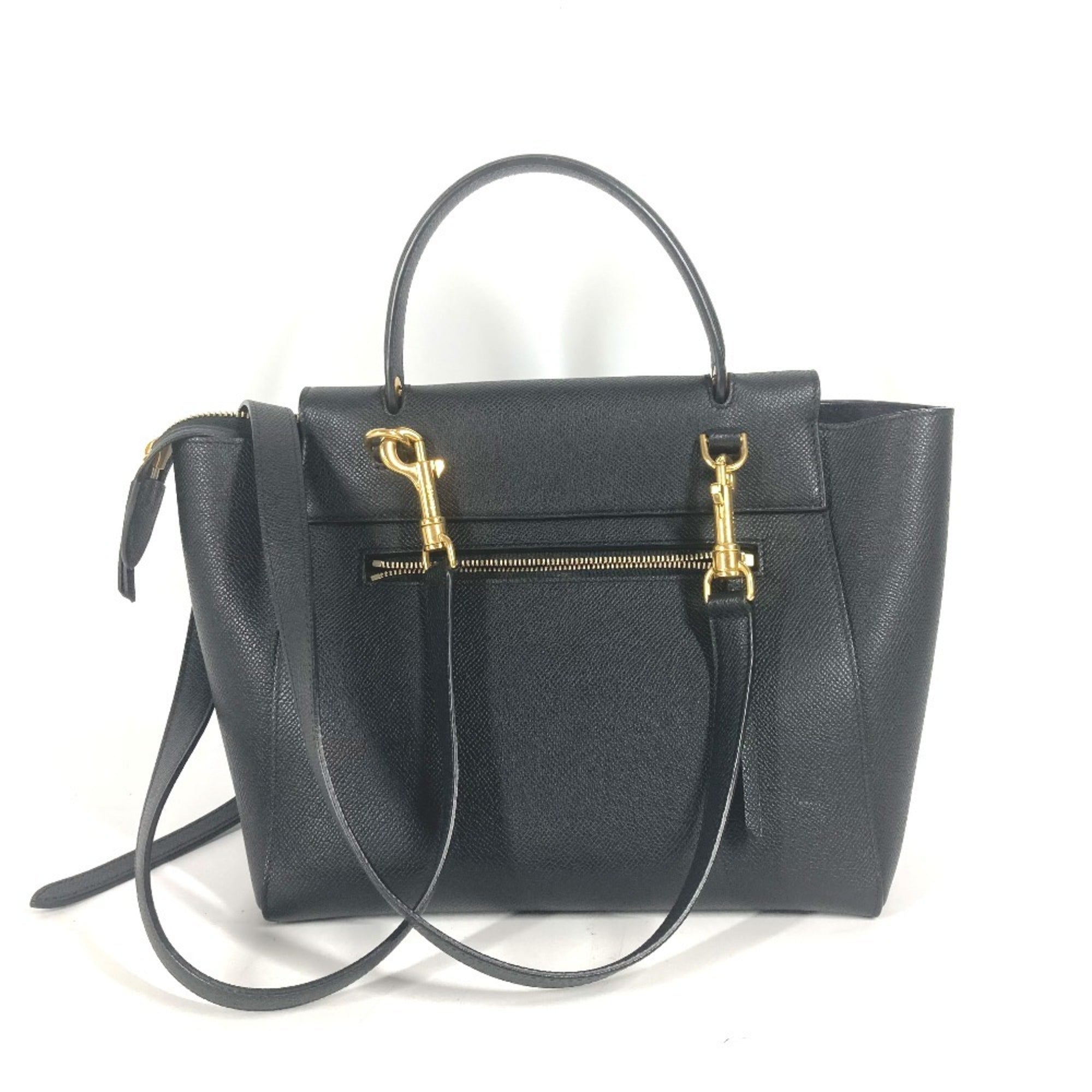 Celine Black Leather Handbag Shoulder Bag (Pre-Owned)