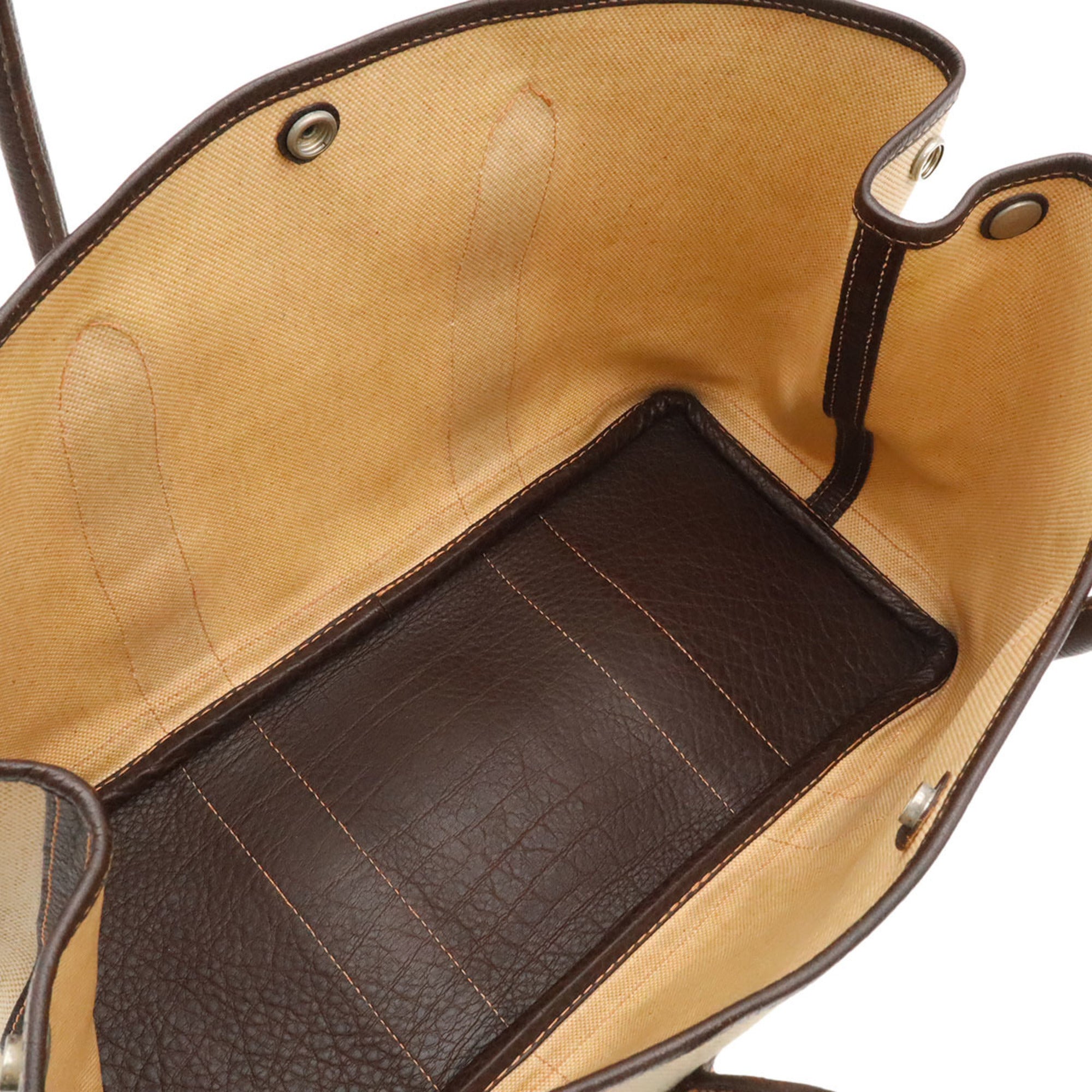 Hermes Brown Natural Toile H Shoulder Bag Tote Bag (Pre-Owned)