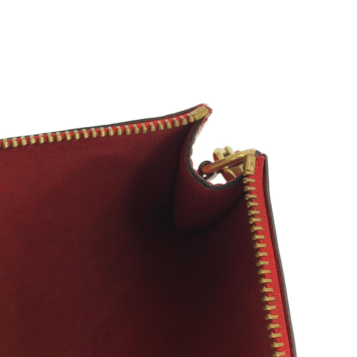 Louis Vuitton Red Color Leather Pochette Pouch (Pre-Owned)