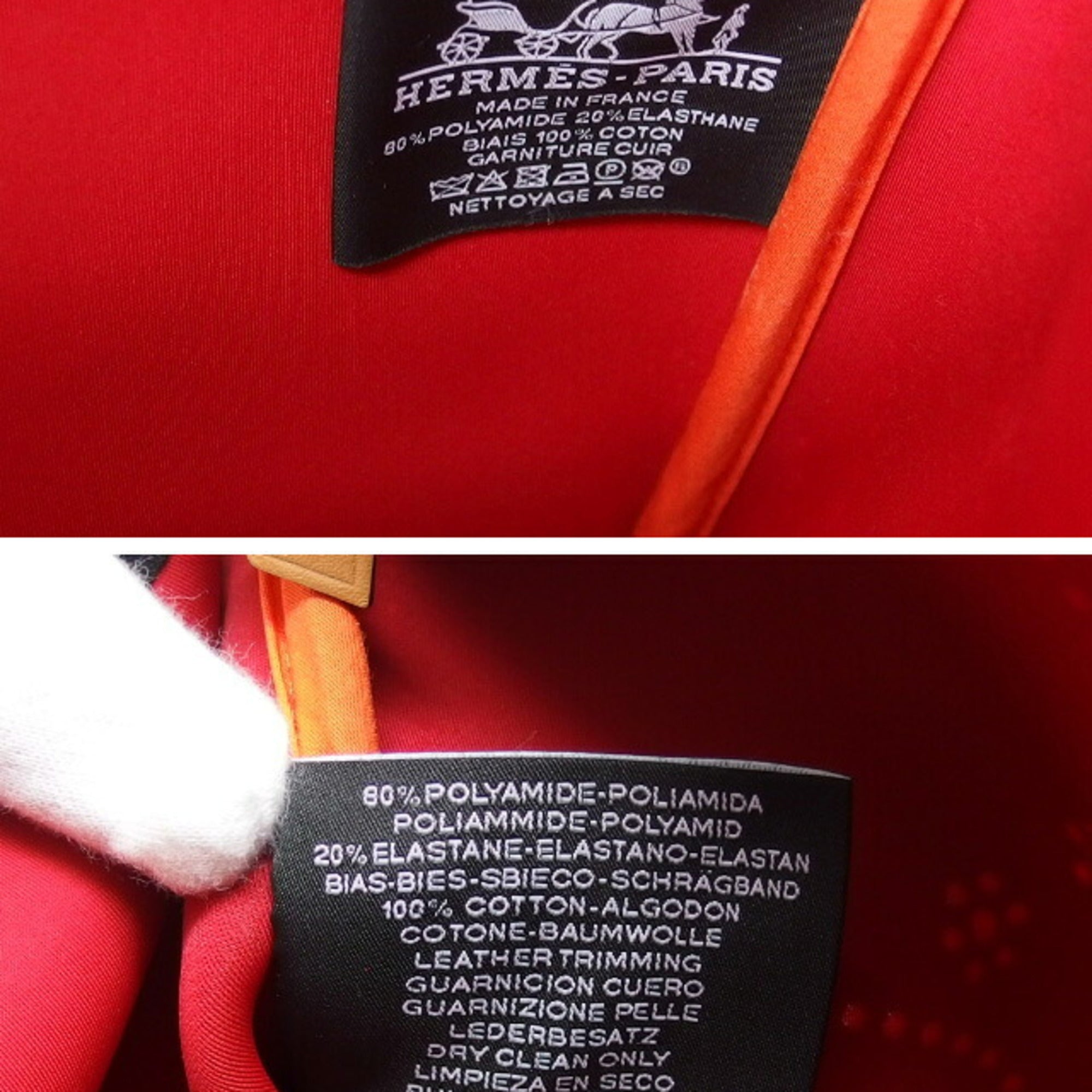 Hermes Red Color Polyamide 80% Pouch (Pre-Owned)