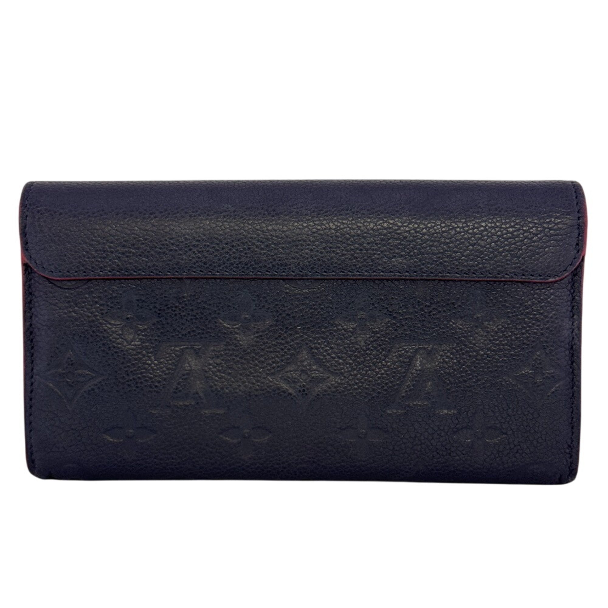 Louis Vuitton Monogram Empreinte Navy Leather Long Wallet (Bi-Fold) (Pre-Owned)