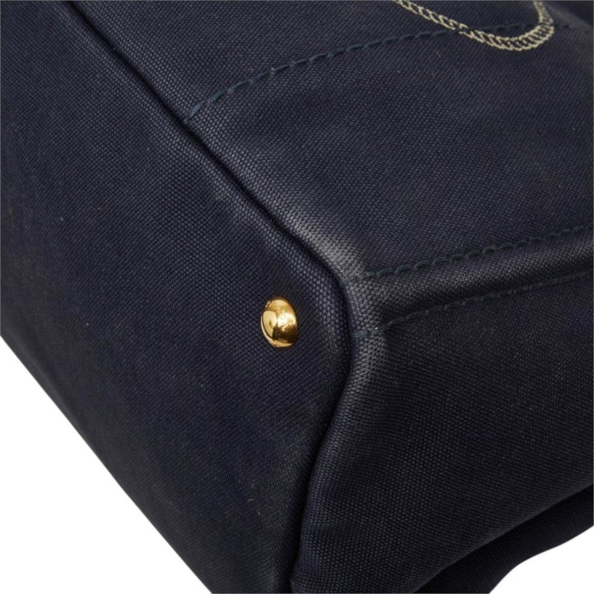 Prada Navy Canvas Handbag Shoulder Bag (Pre-Owned)