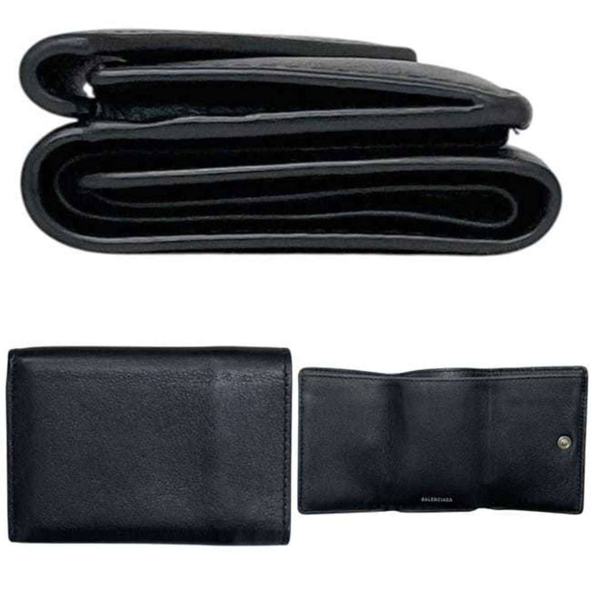 Balenciaga Black Leather Wallet (Tri-Fold) (Pre-Owned)