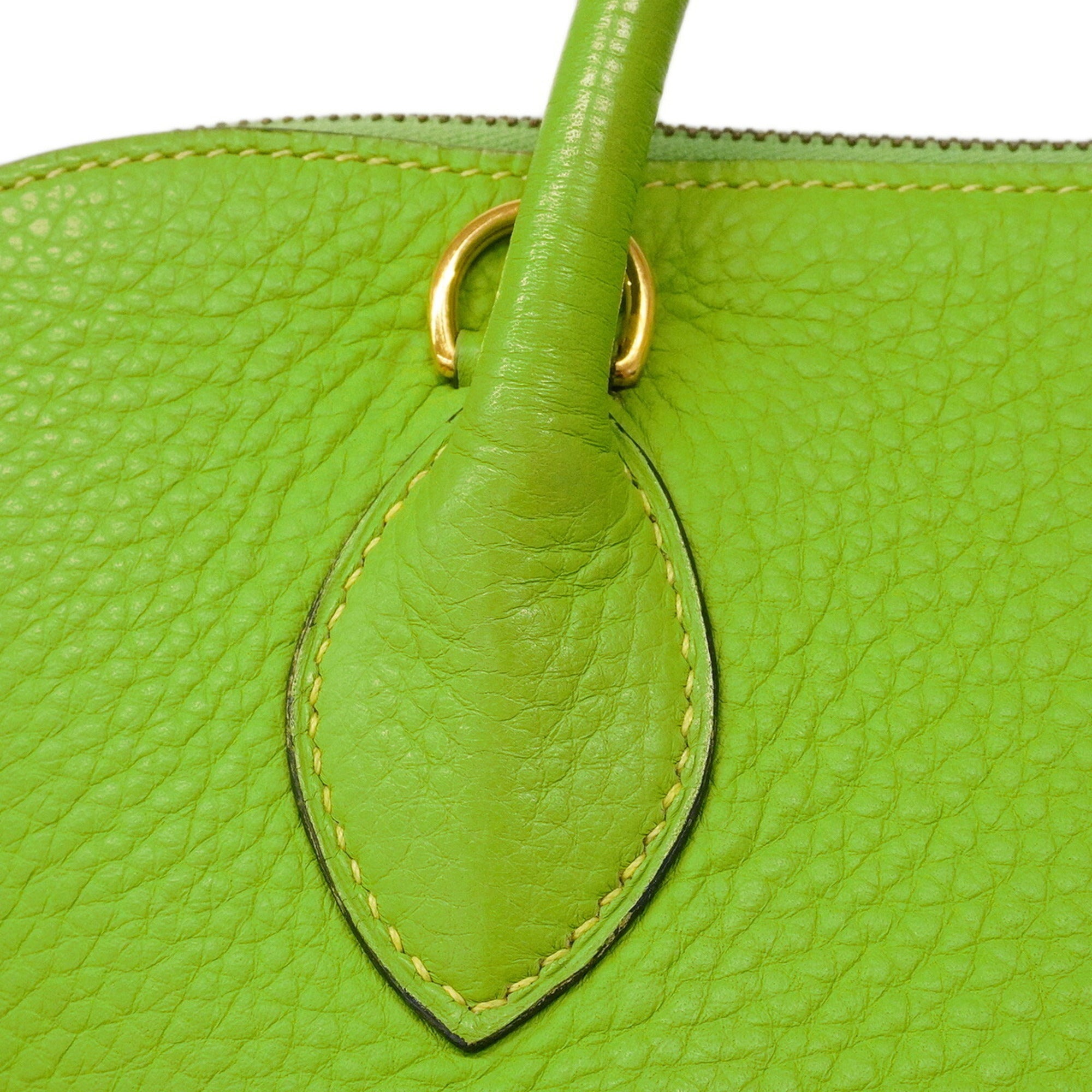Hermes Apple Green Taurillon Clemence Leather Handbag (Pre-Owned)