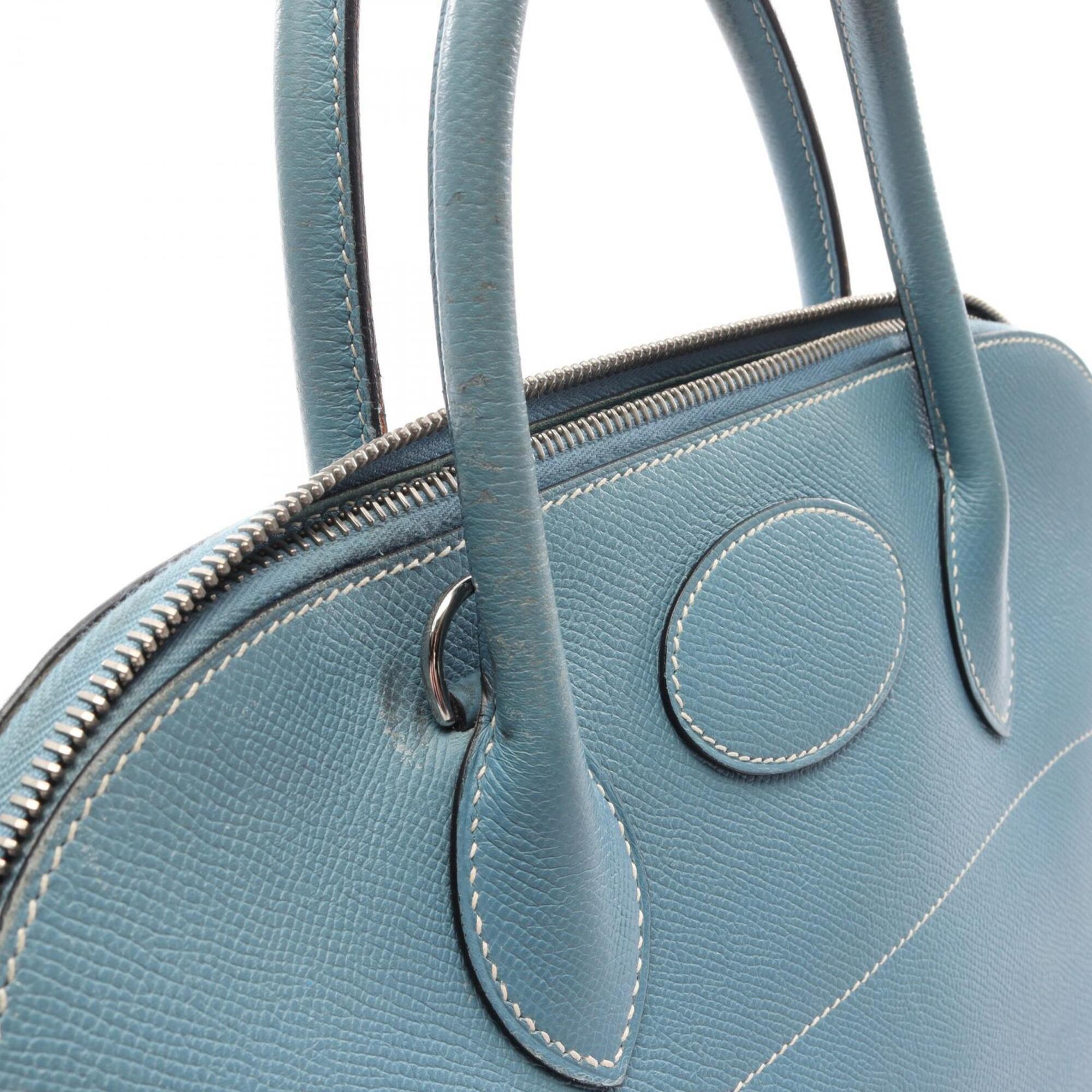 Hermes Blue Blue Jean Epsom Leather Leather Handbag (Pre-Owned)