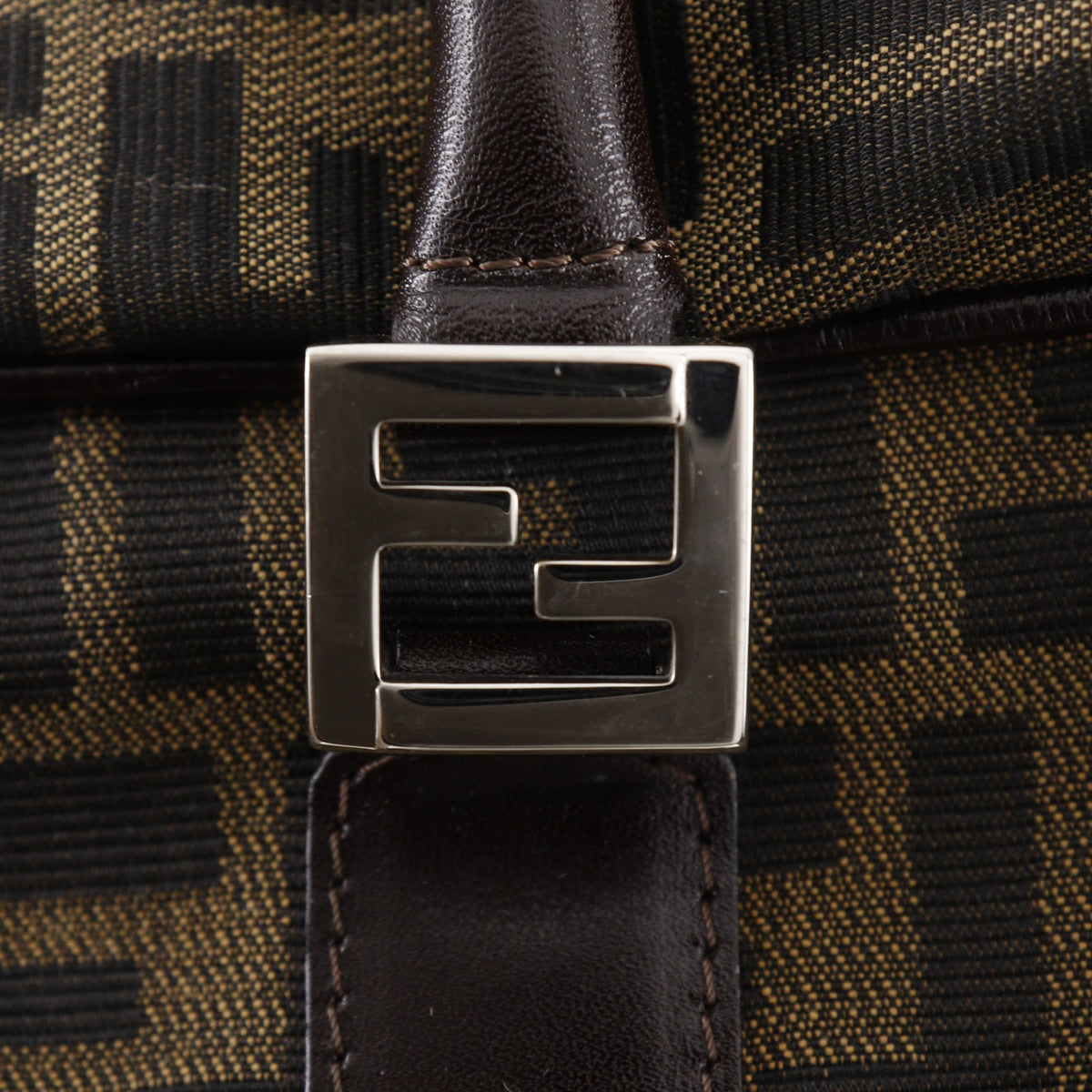 Fendi Zucca Brown Nylon Canvas Briefcase (Pre-Owned)