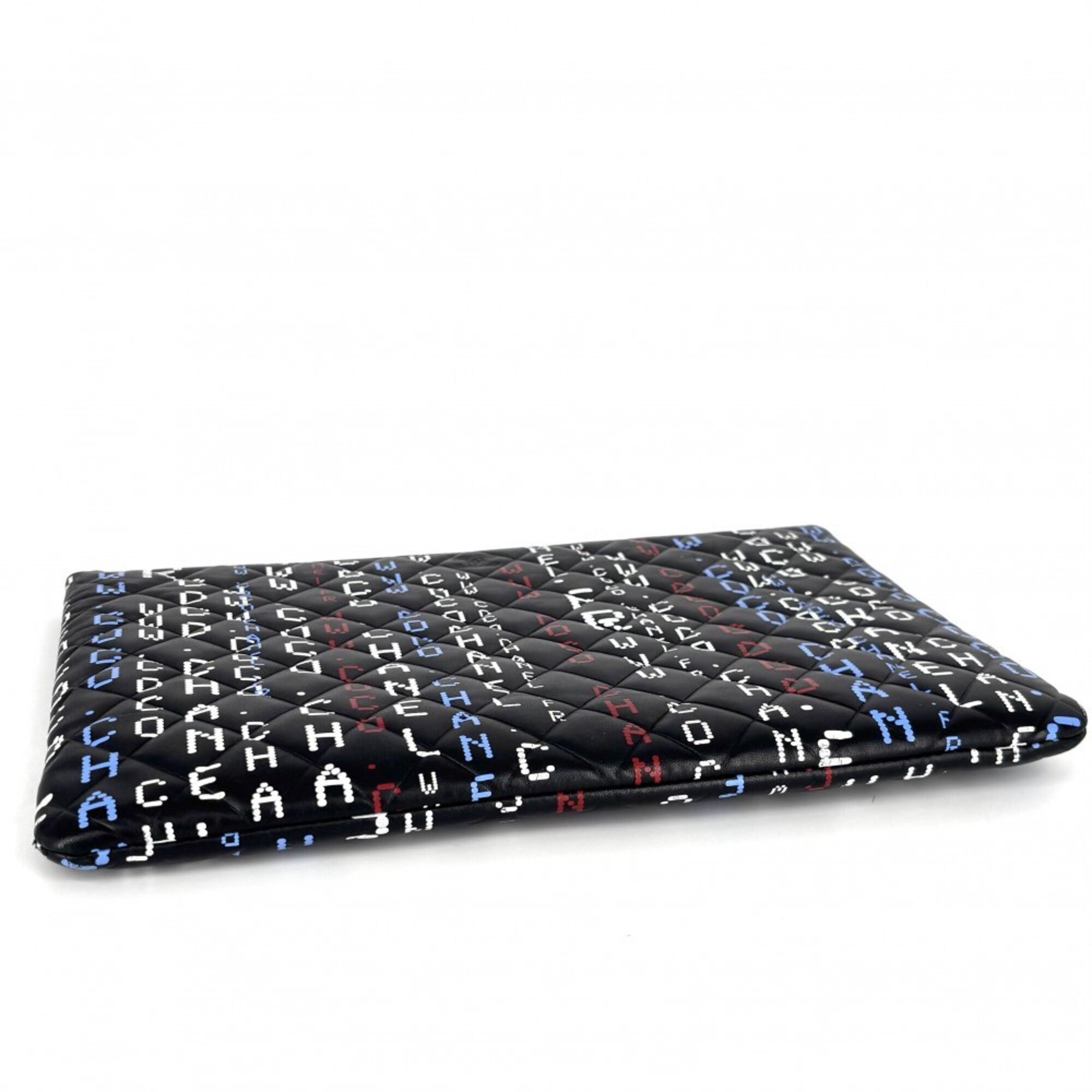 Chanel Black Multi-Color Leather Clutch Bag (Pre-Owned)