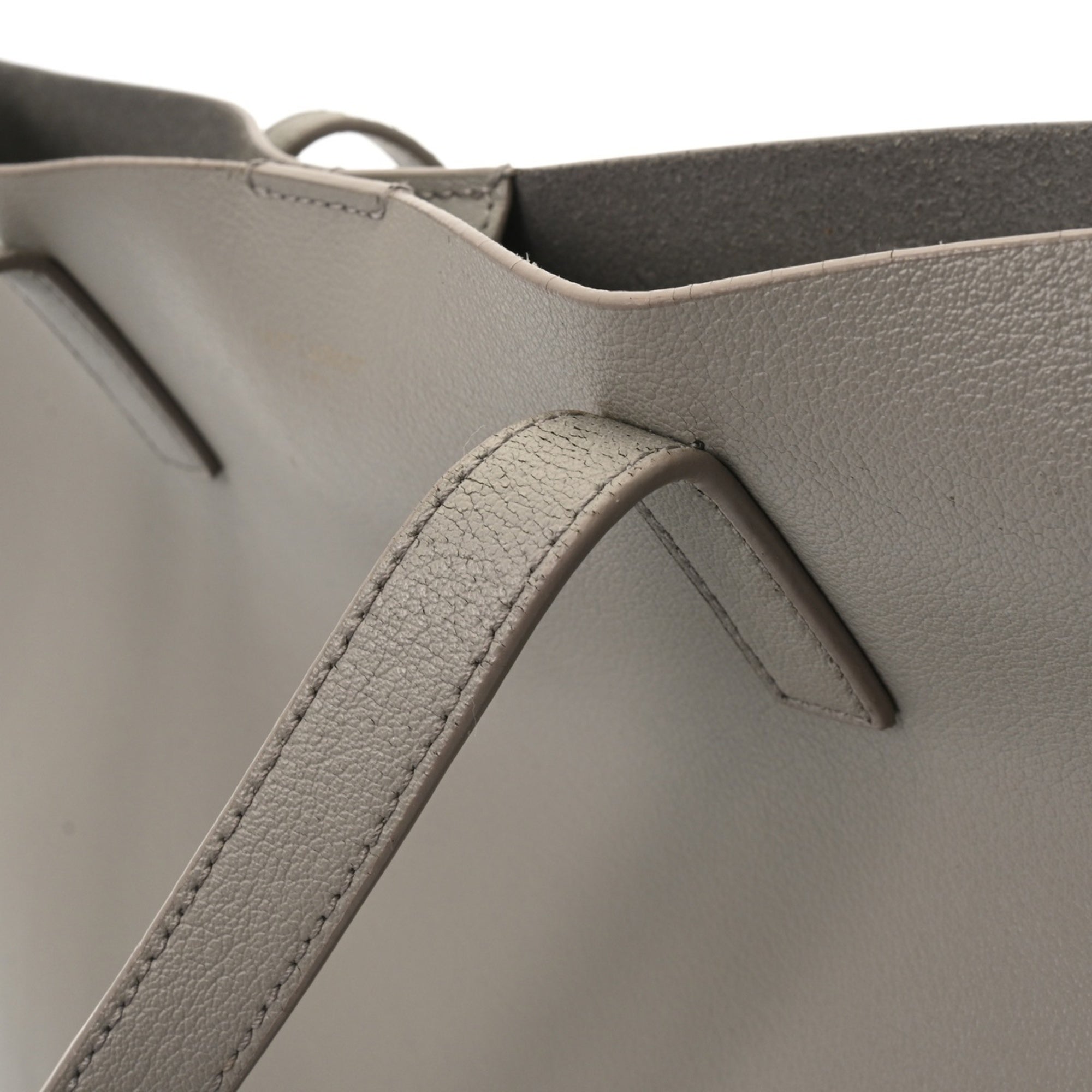 Saint Laurent Gray Leather Tote Bag (Pre-Owned)
