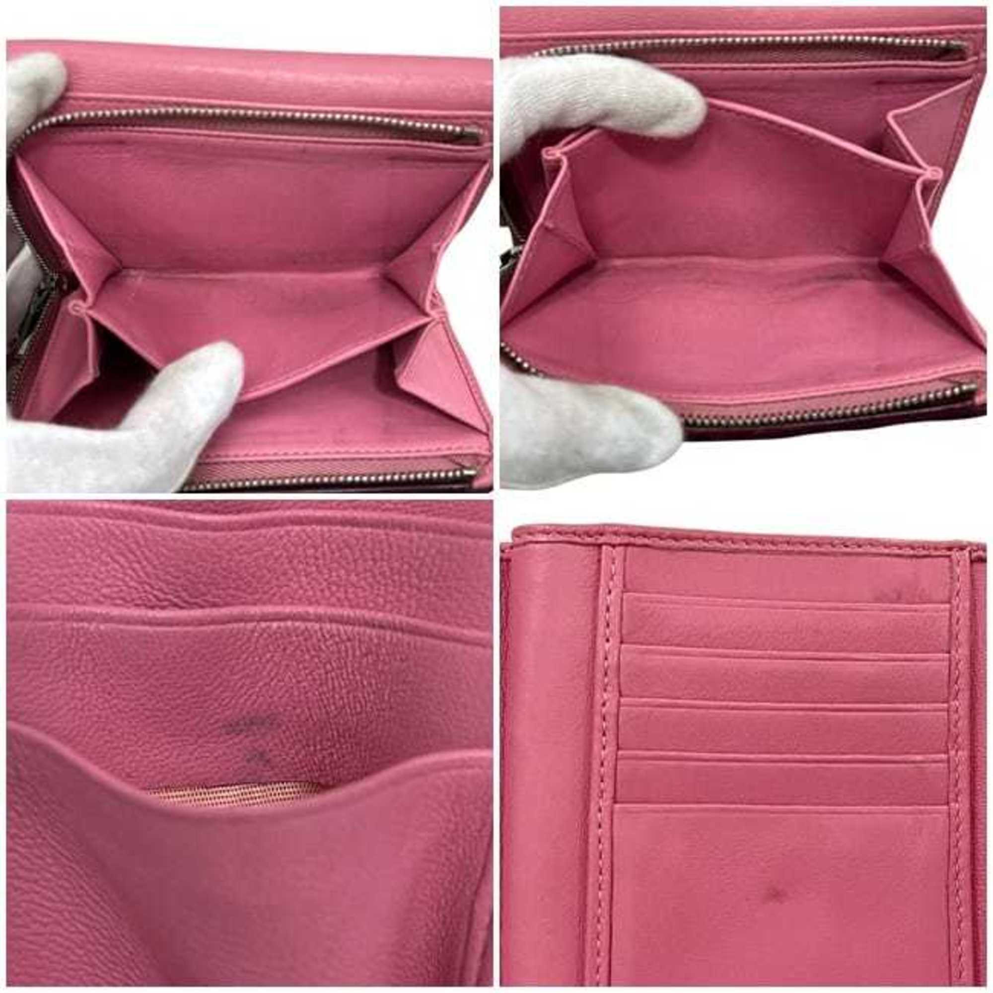 Miu Miu Bordeaux Pink Leather Wallet (Tri-Fold) (Pre-Owned)