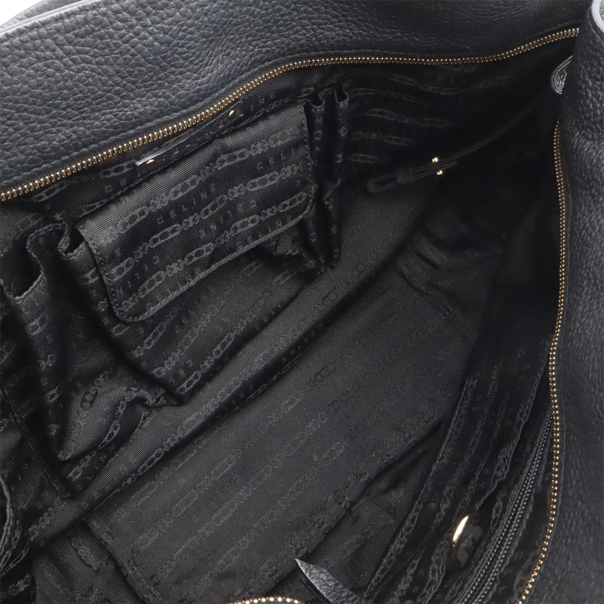 Celine Black White Leather Handbag Shoulder Bag (Pre-Owned)