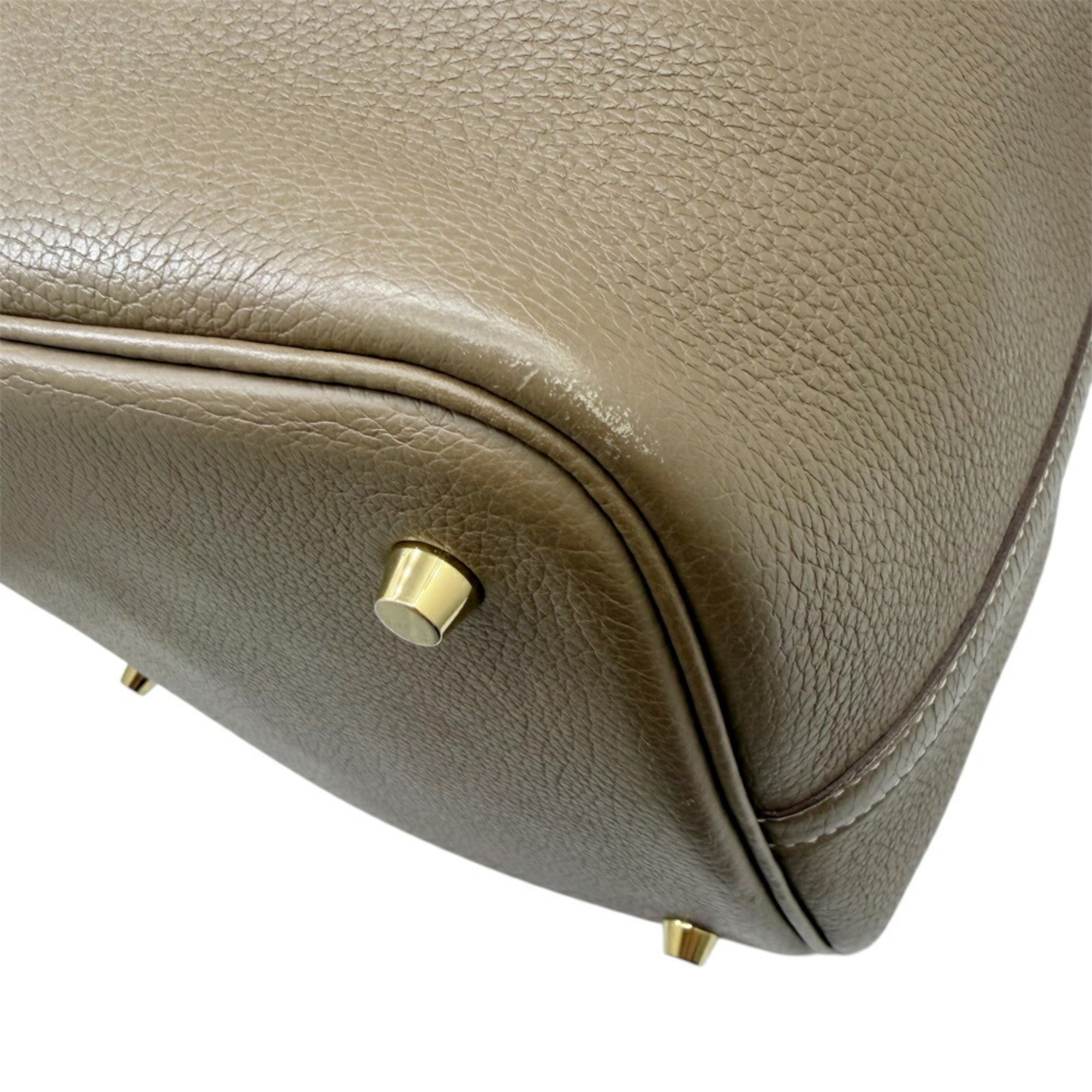 Hermes Etoupe Gray Taurillon Clemence Leather Handbag (Pre-Owned)