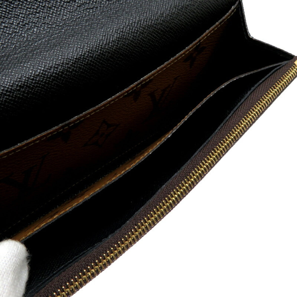 Louis Vuitton Brown Monogram Reverse Long Wallet (Tri-Fold) (Pre-Owned)