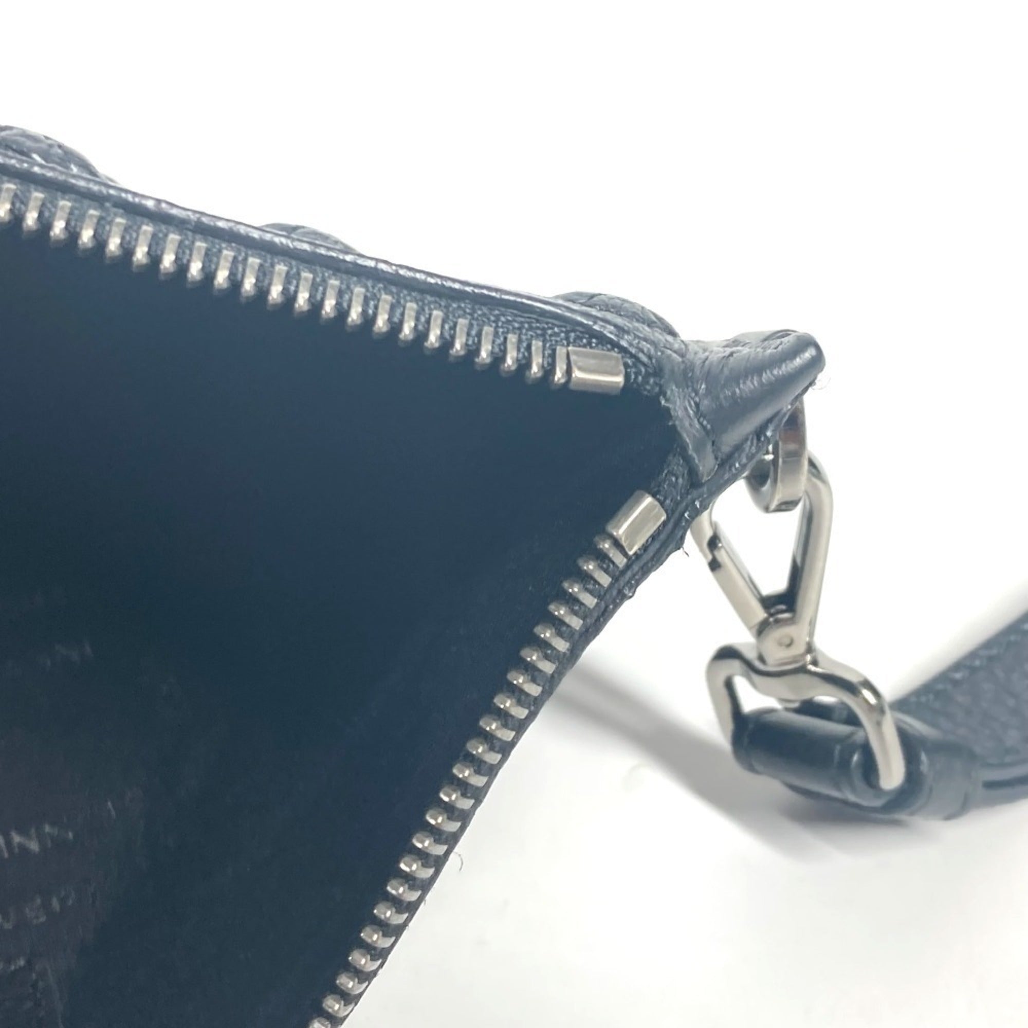 Versace Black Leather Clutch Bag Pouch (Pre-Owned)