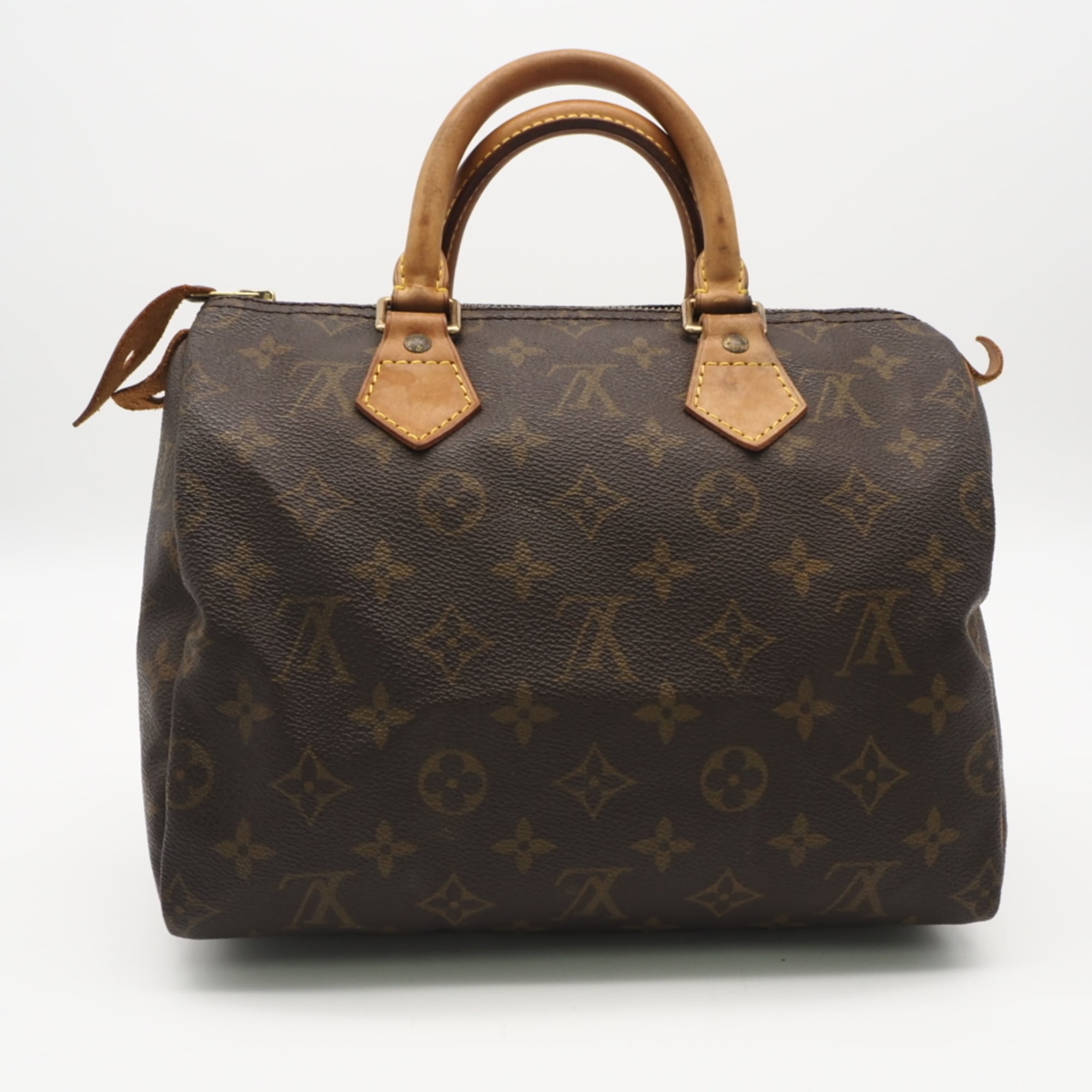 Louis Vuitton Beige Brown Coated Canvas Leather Handbag (Pre-Owned)