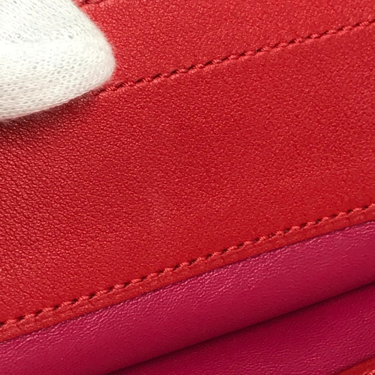 Hermes Pink Red Color Leather Pochette Shoulder Bag (Pre-Owned)