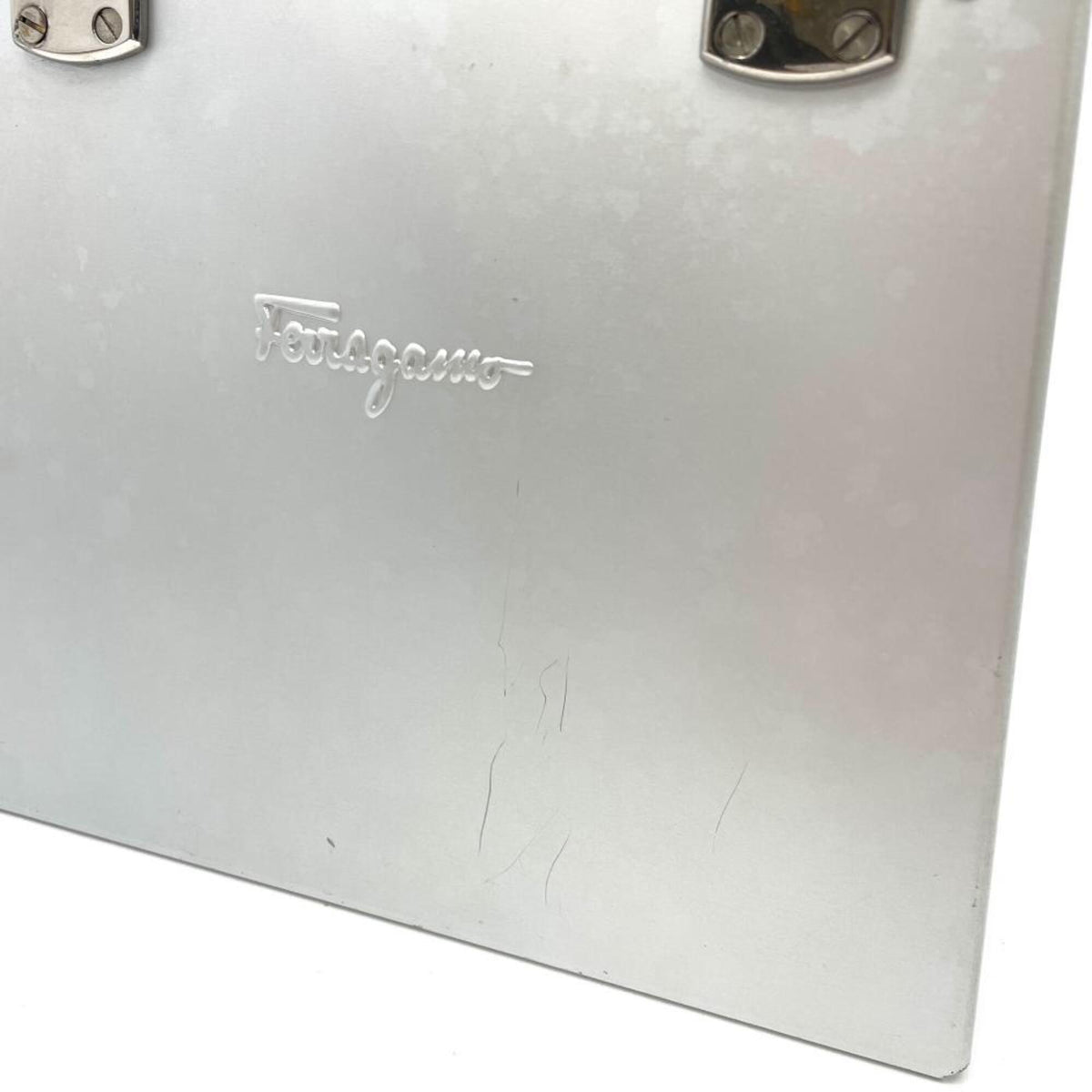 Salvatore Ferragamo Silver Aluminum Handbag (Pre-Owned)