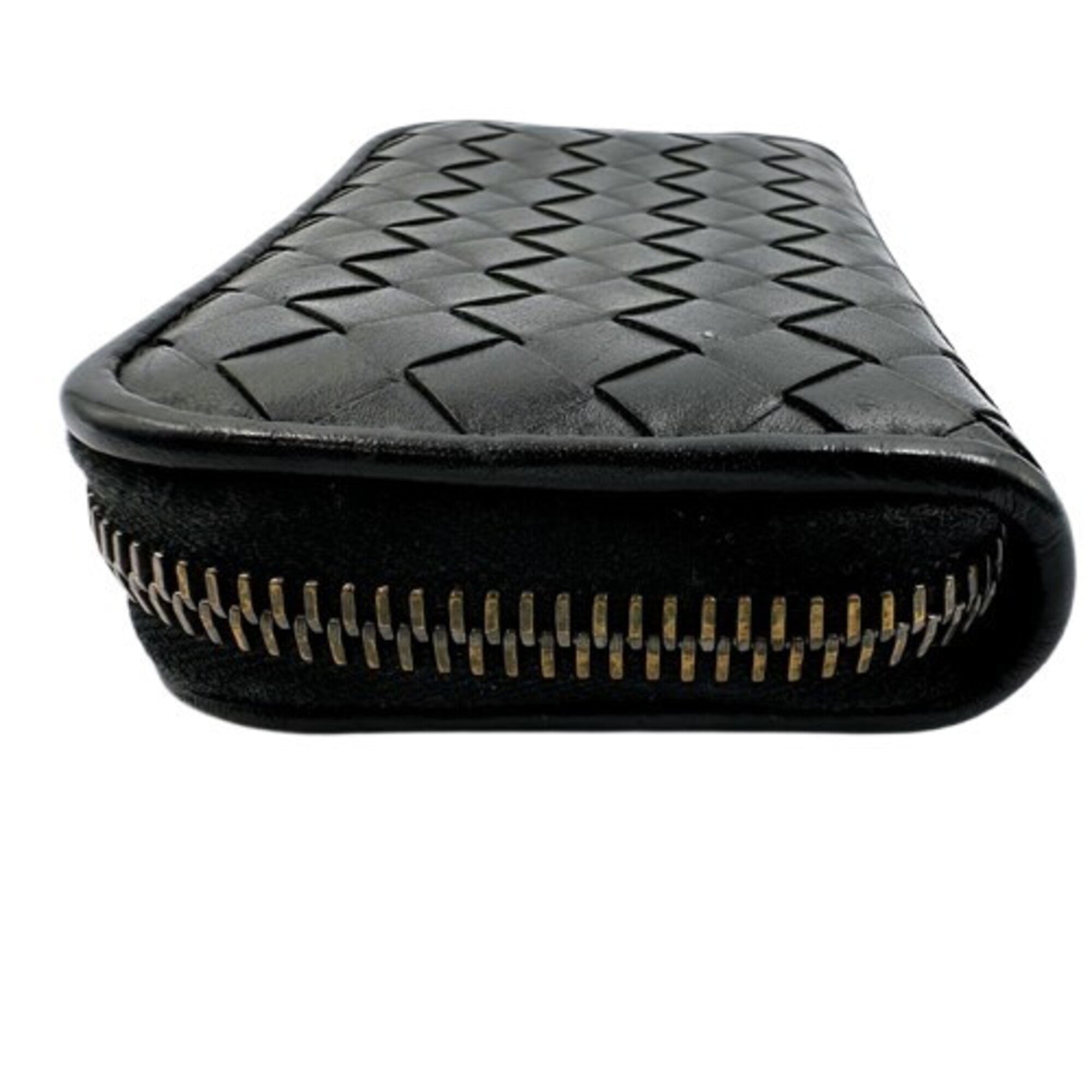 Bottega Veneta Black Leather Coin Purse/Coin Case (Pre-Owned)