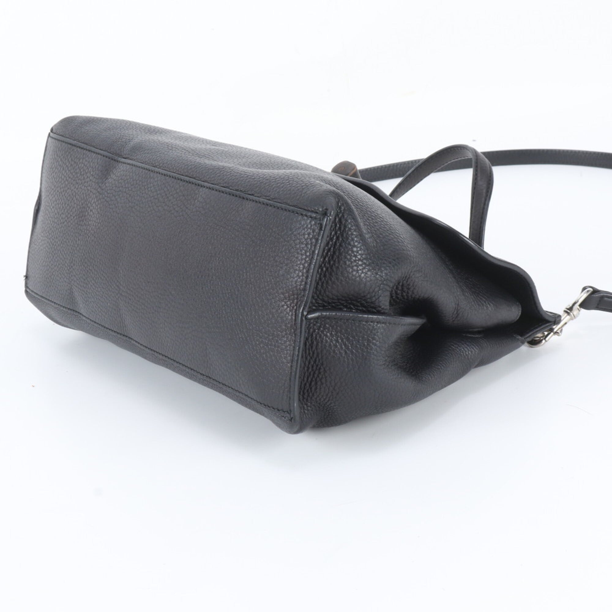 Gucci Black Leather Shoulder Bag Tote Bag (Pre-Owned)