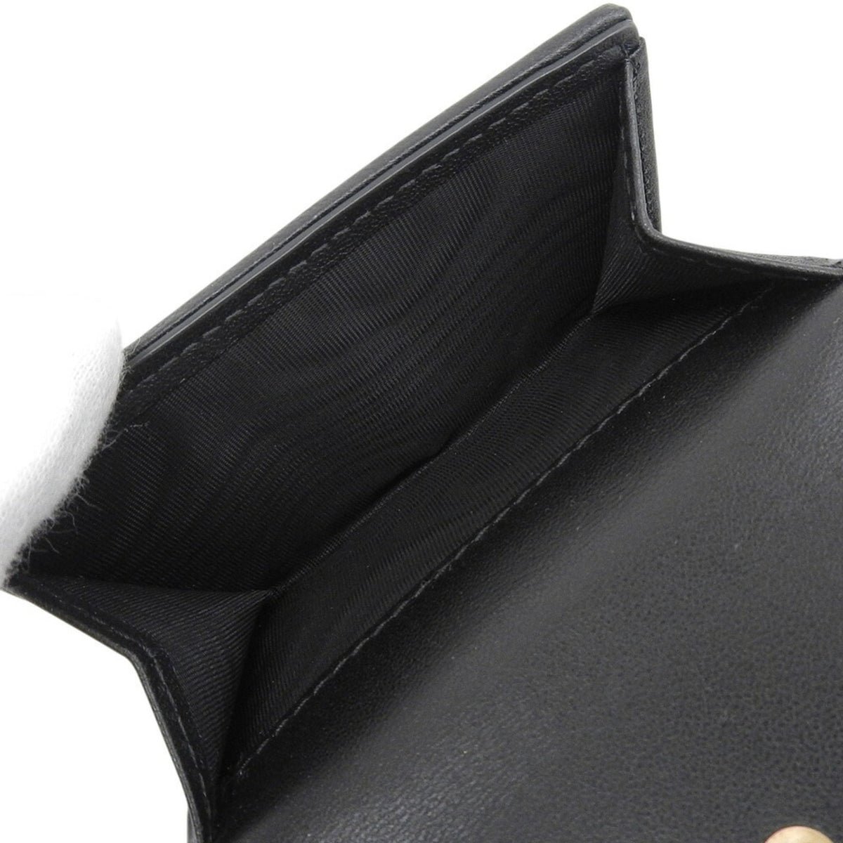 Christian Dior Black Leather Wallet (Tri-Fold) (Pre-Owned)