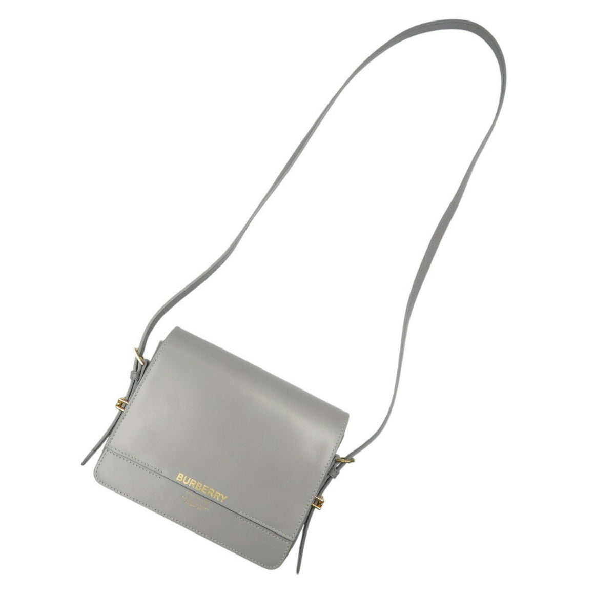 Burberry Gray Leather Shoulder Bag (Pre-Owned)
