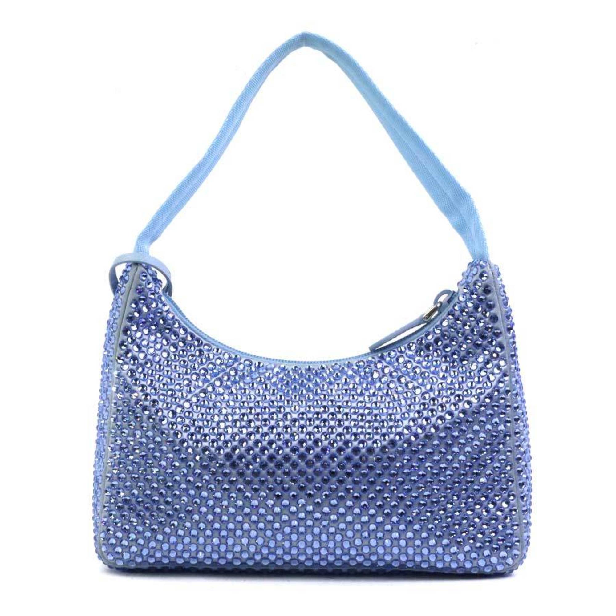 Prada Blue Silk Viscose Handbag (Pre-Owned)