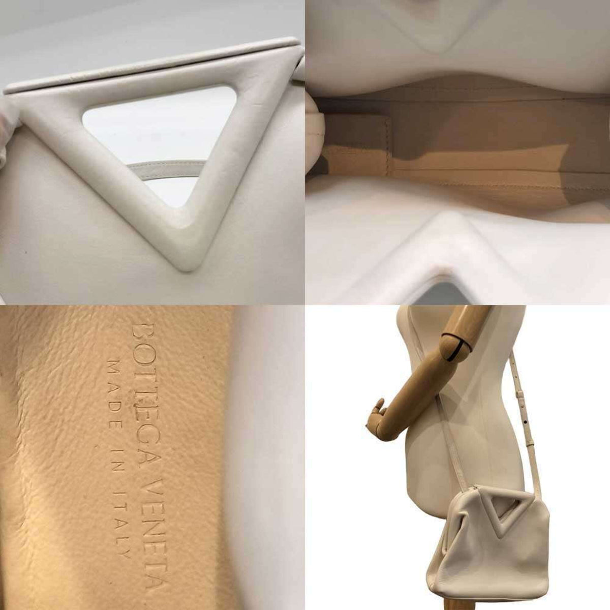 Bottega Veneta Ivory White Leather Shoulder Bag (Pre-Owned)
