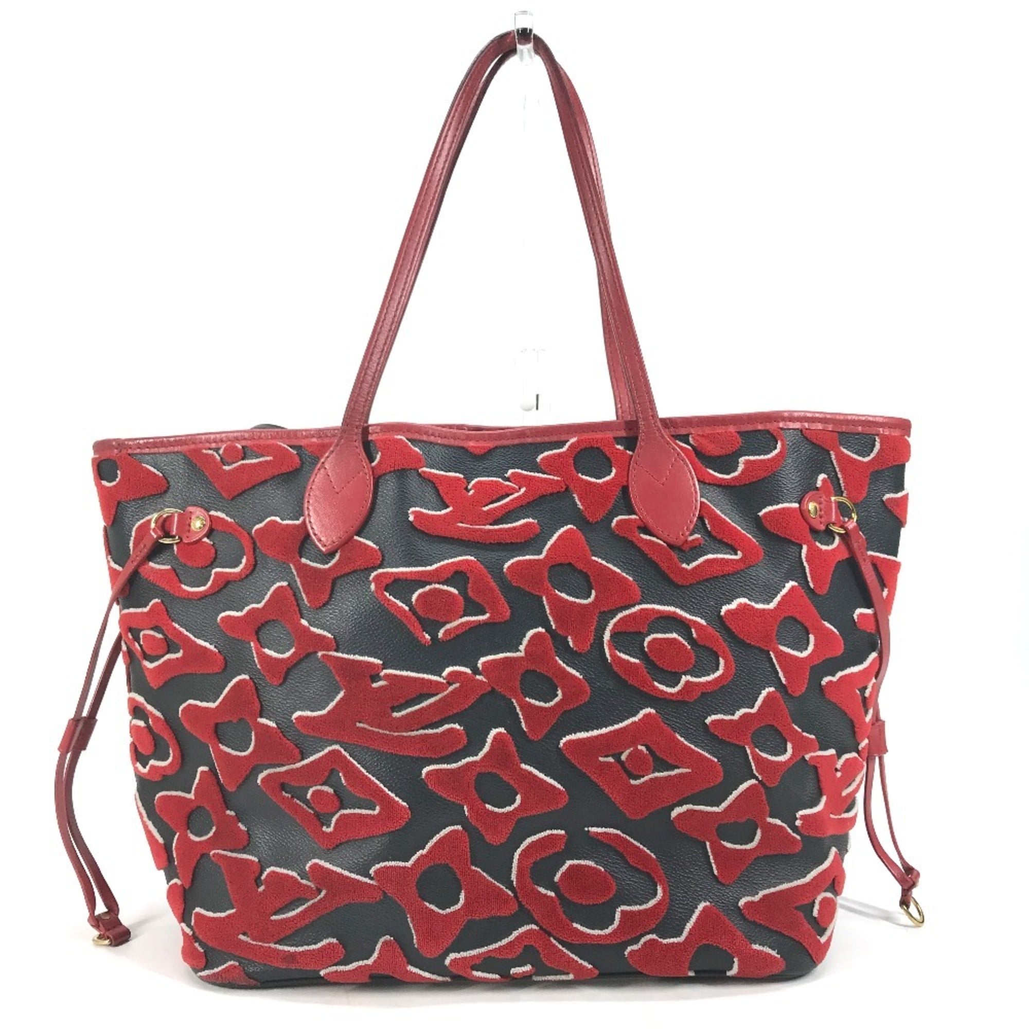 Louis Vuitton Black Red Color Monogram Canvas Pouch Shoulder Bag Tote Bag (Pre-Owned)