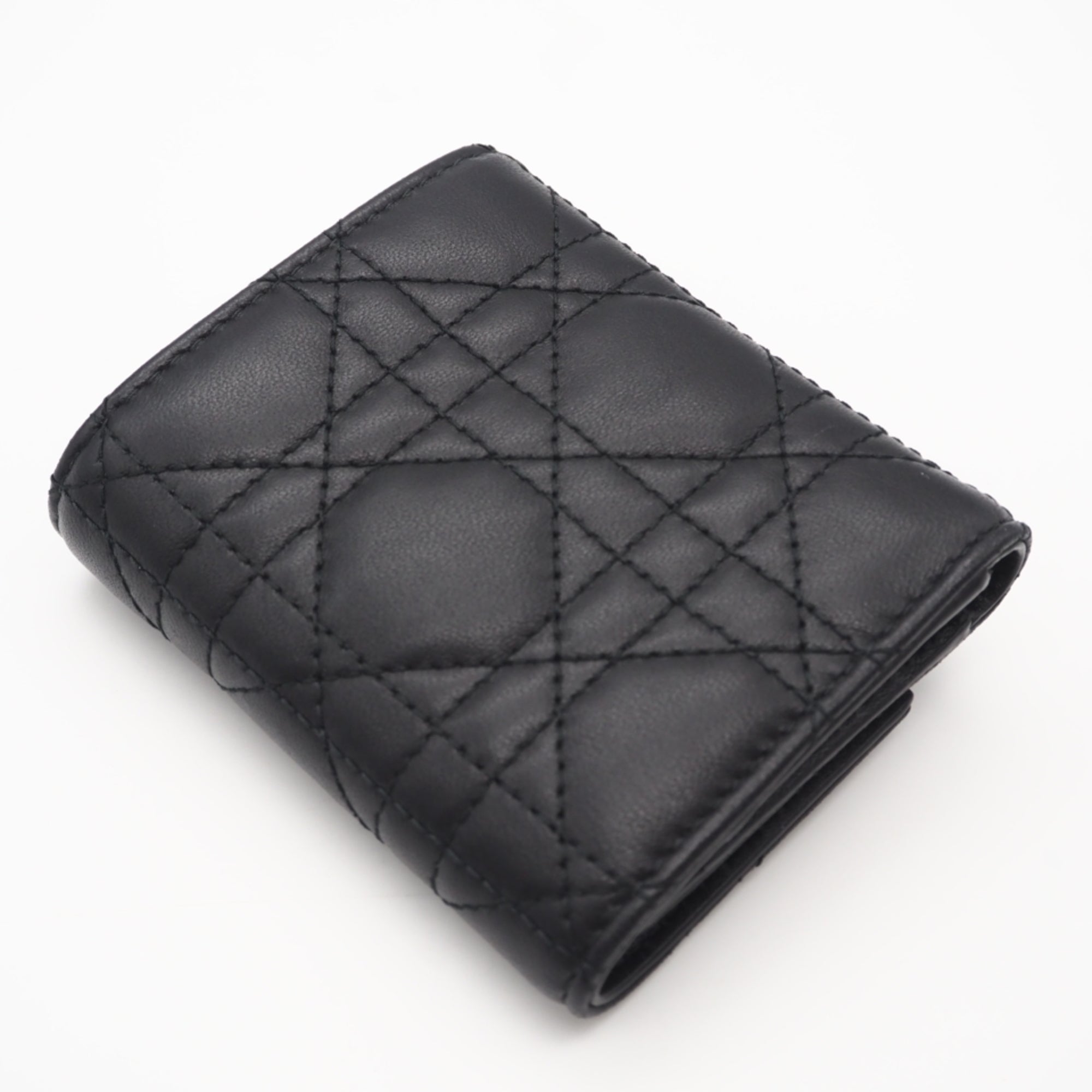 Christian Dior Black Leather Wallet (Tri-Fold) (Pre-Owned)