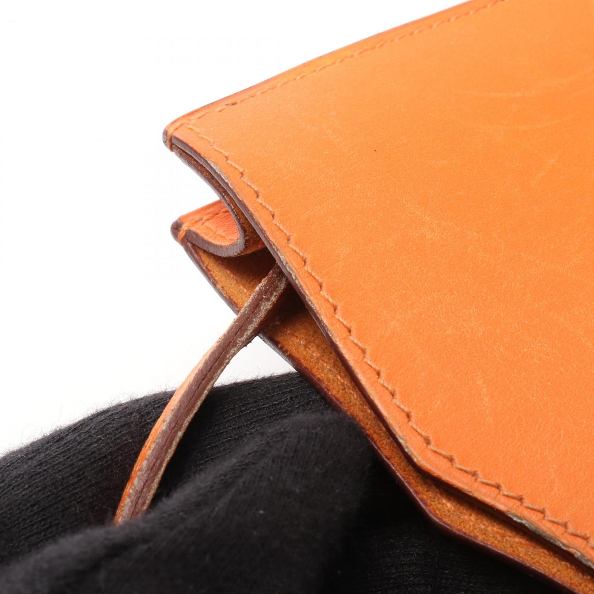 Hermes Orange Tadelakt Leather Leather Shoulder Bag (Pre-Owned)