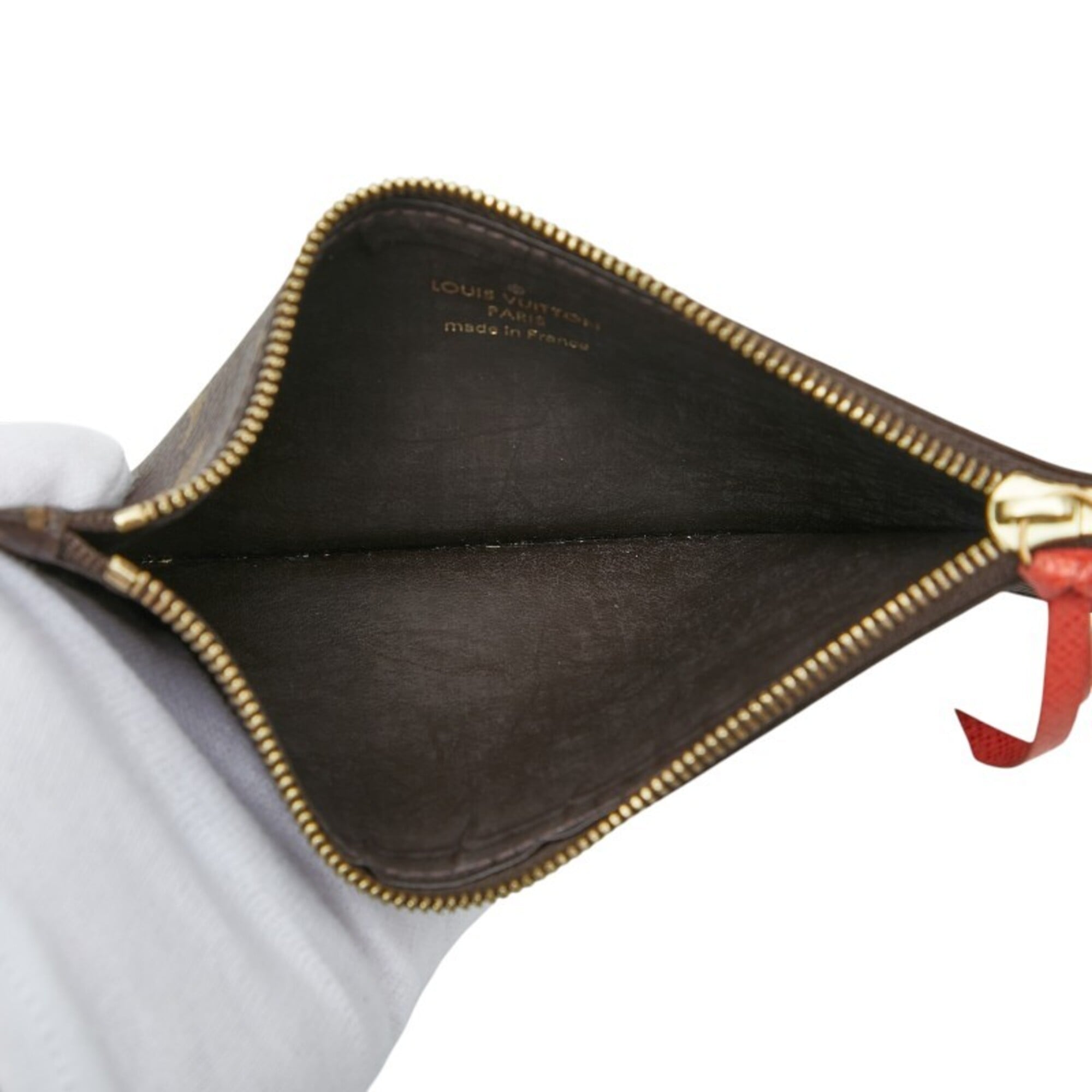 Louis Vuitton Brown Orange Pvc Handbag Pouch (Pre-Owned)