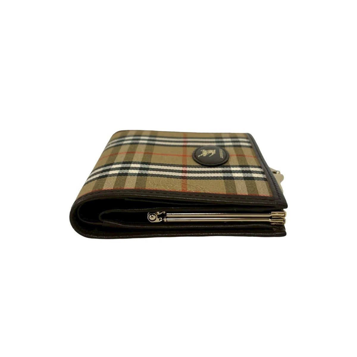 Burberry Beige Brown Canvas Leather Wallet (Bi-Fold) (Pre-Owned)
